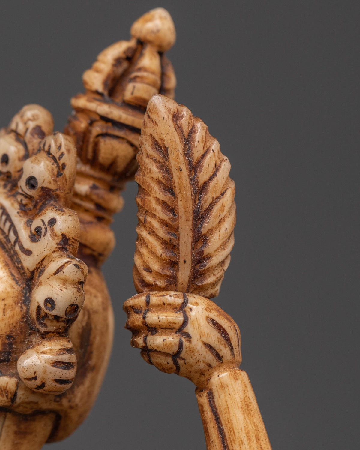Handcrafted Chitipati Buddhist Protector | Sculpture with Flames & Skull