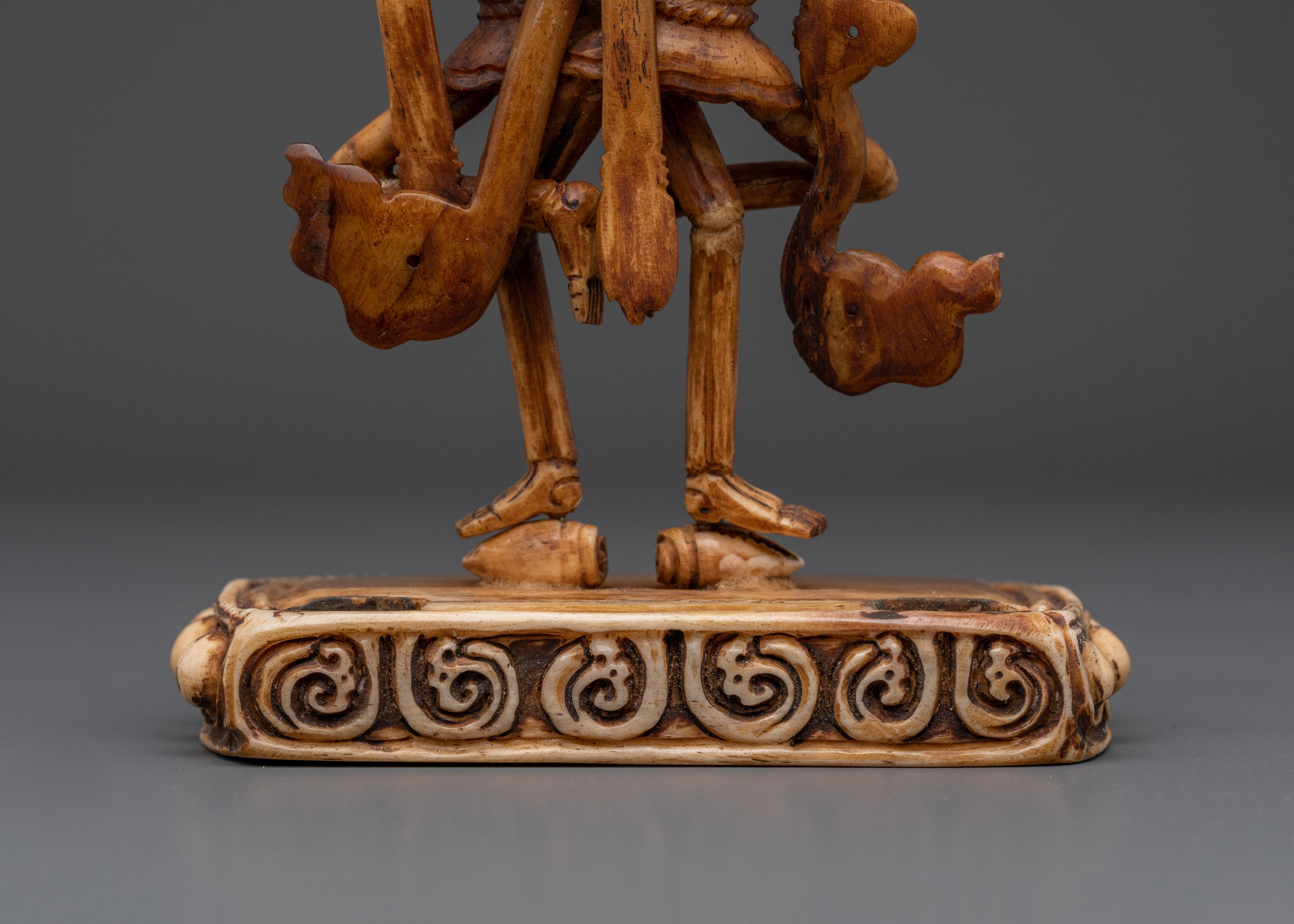 Handcrafted Chitipati Buddhist Protector | Sculpture with Flames & Skull