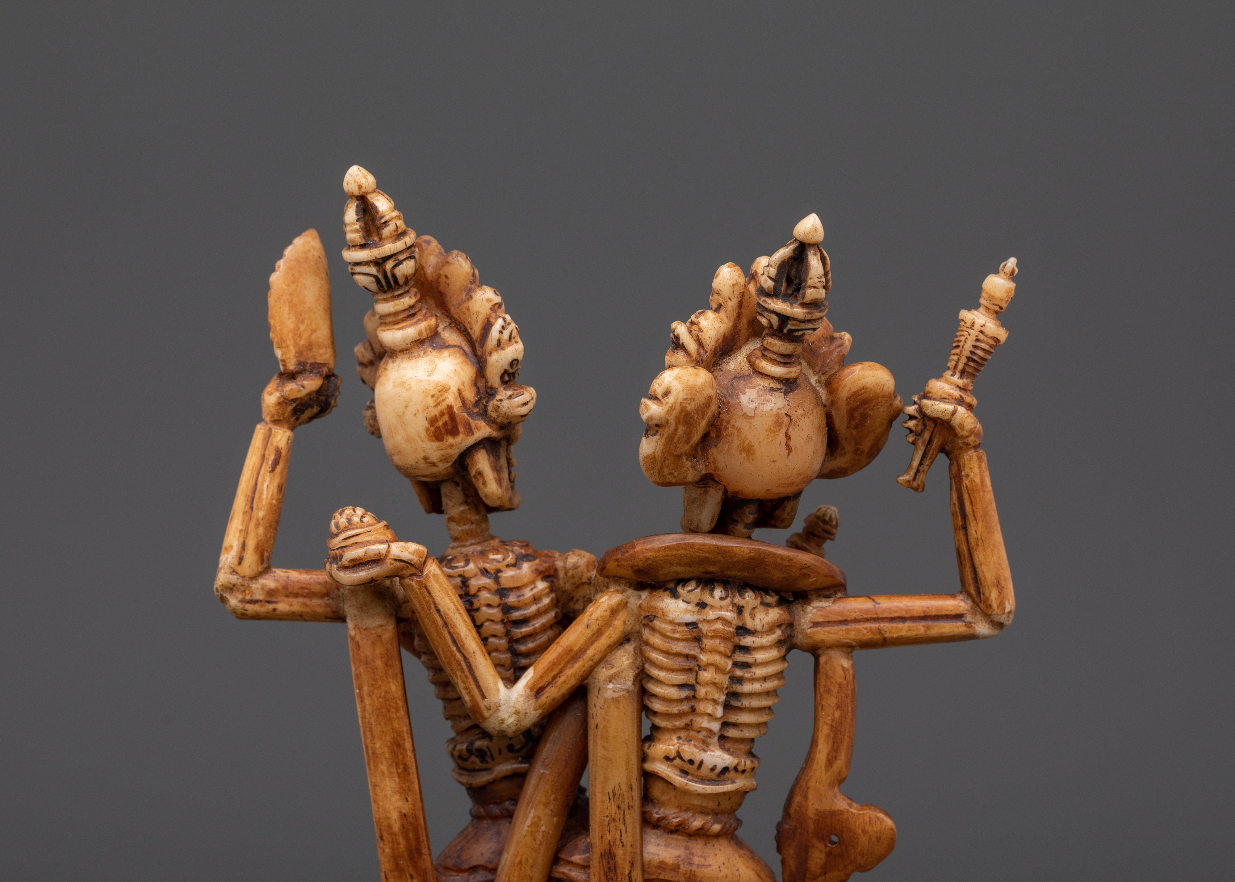 Handcrafted Chitipati Buddhist Protector | Sculpture with Flames & Skull