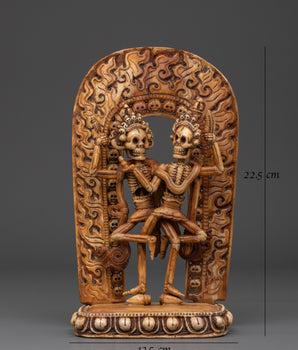 Handcrafted Chitipati Buddhist Protector | Sculpture with Flames & Skull