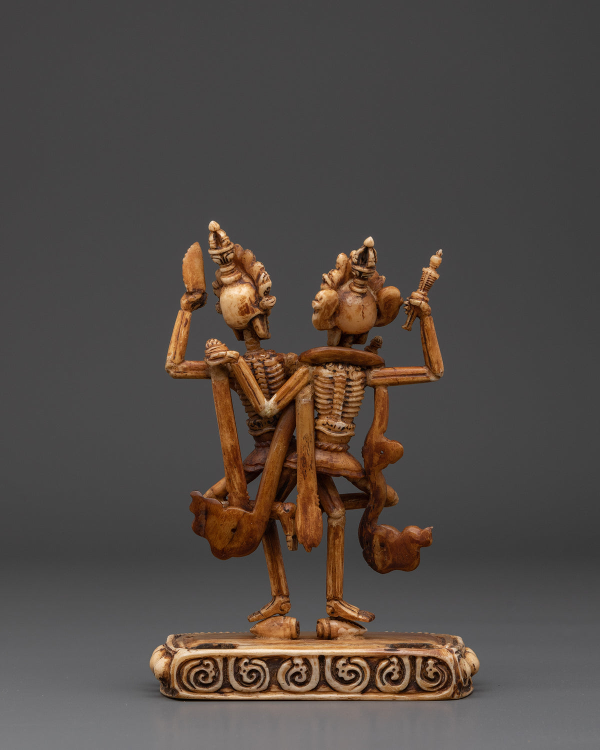 Handcrafted Chitipati Buddhist Protector | Sculpture with Flames & Skull