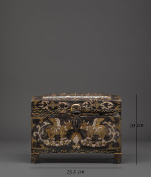 Silver And Brass Inlaid Spiritual Box | Decorative Iron Box for Home Decor