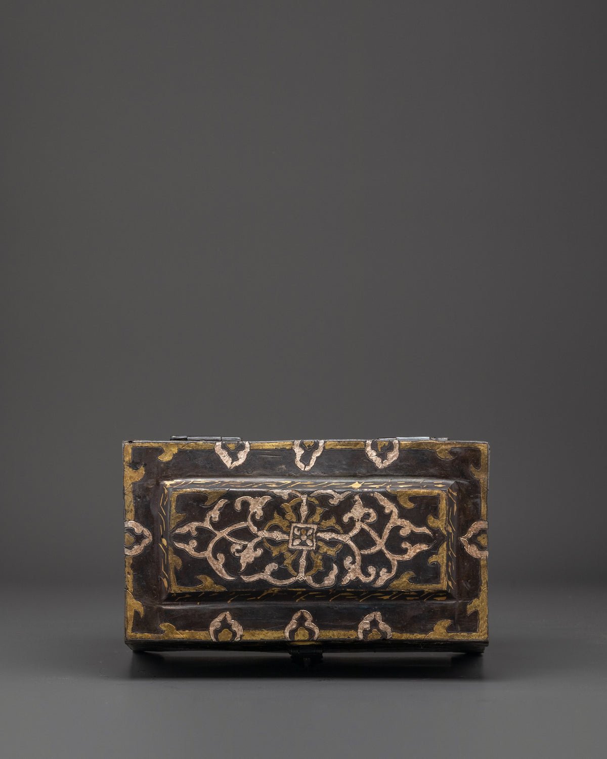 Silver And Brass Inlaid Spiritual Box | Decorative Iron Box for Home Decor