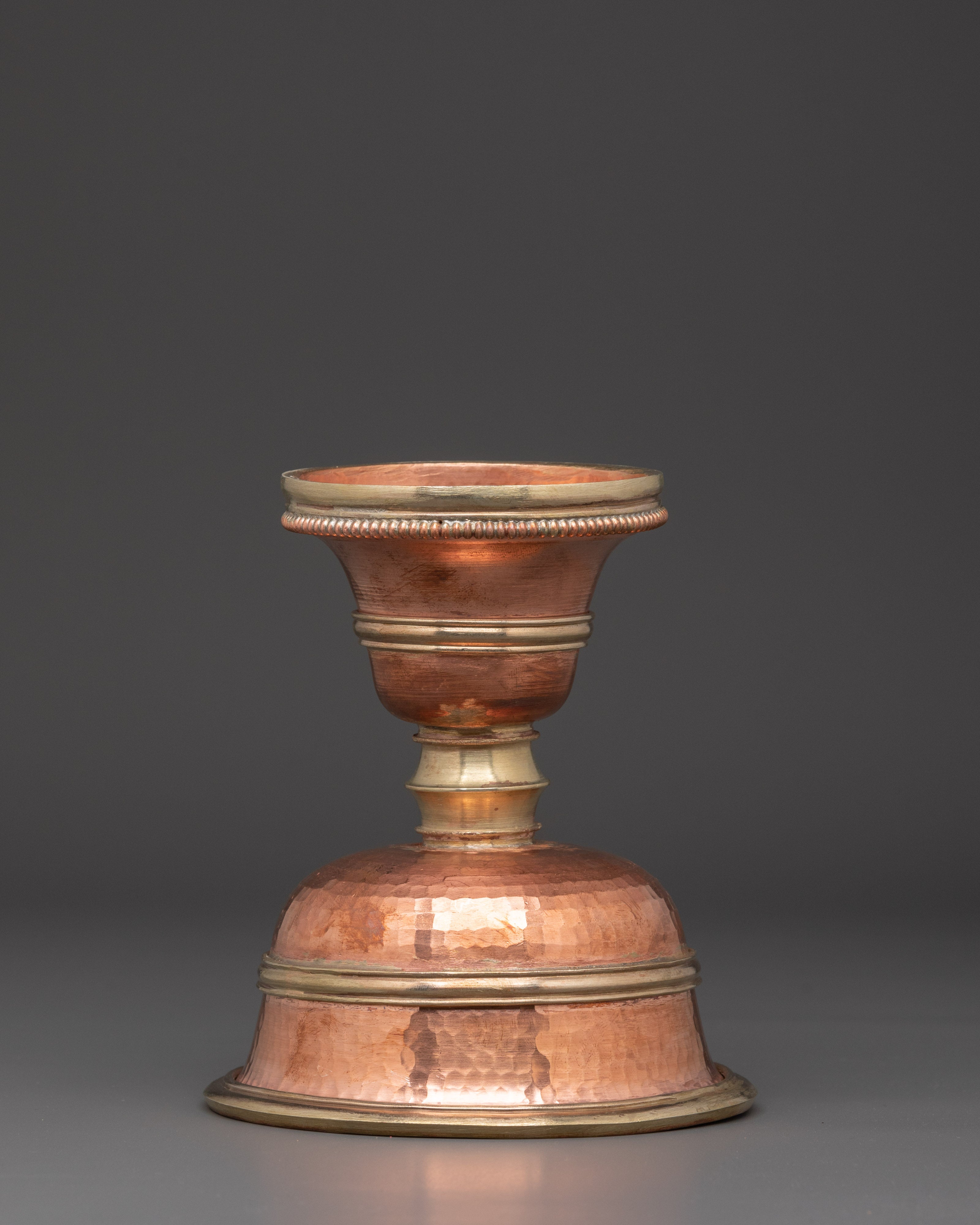 Brass Light Offering Butter Lamp | Offering Lamp For Meditation & Spiritual Practices
