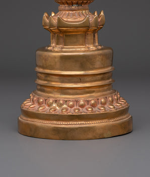 Gold Glided Buddhist Stupa | Sacred Decor for Meditation