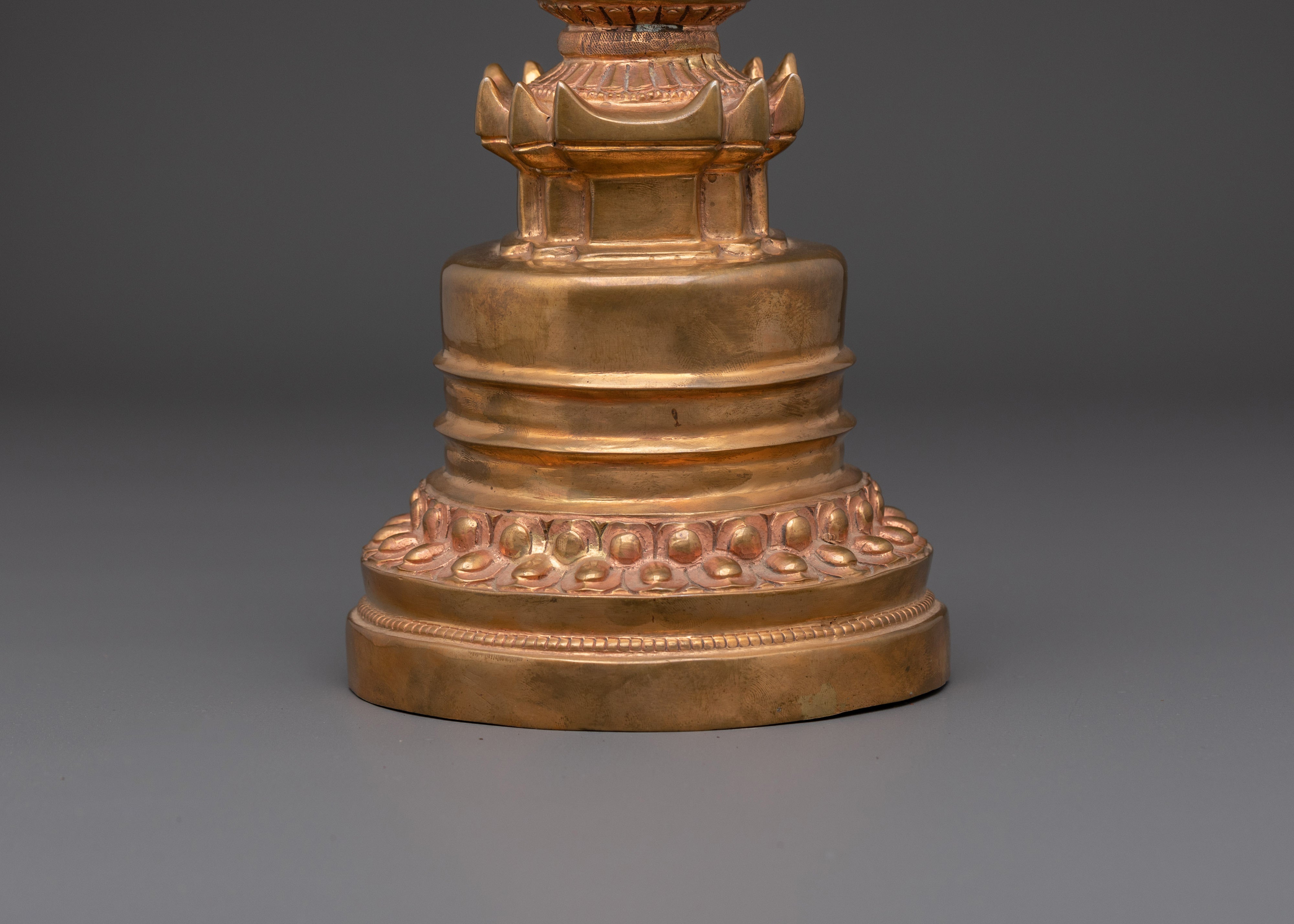 Gold Glided Buddhist Stupa | Sacred Decor for Meditation