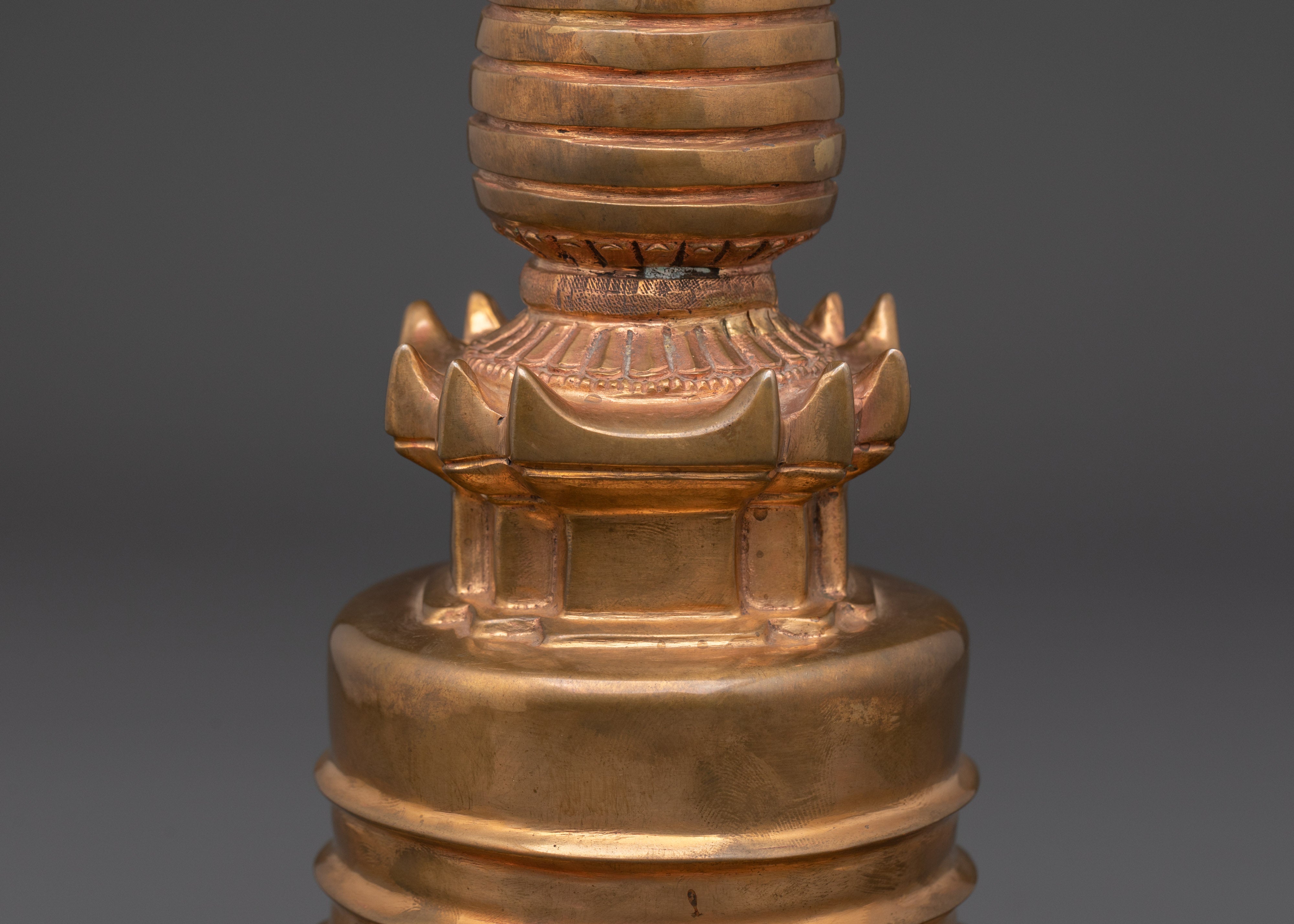 Gold Glided Buddhist Stupa | Sacred Decor for Meditation