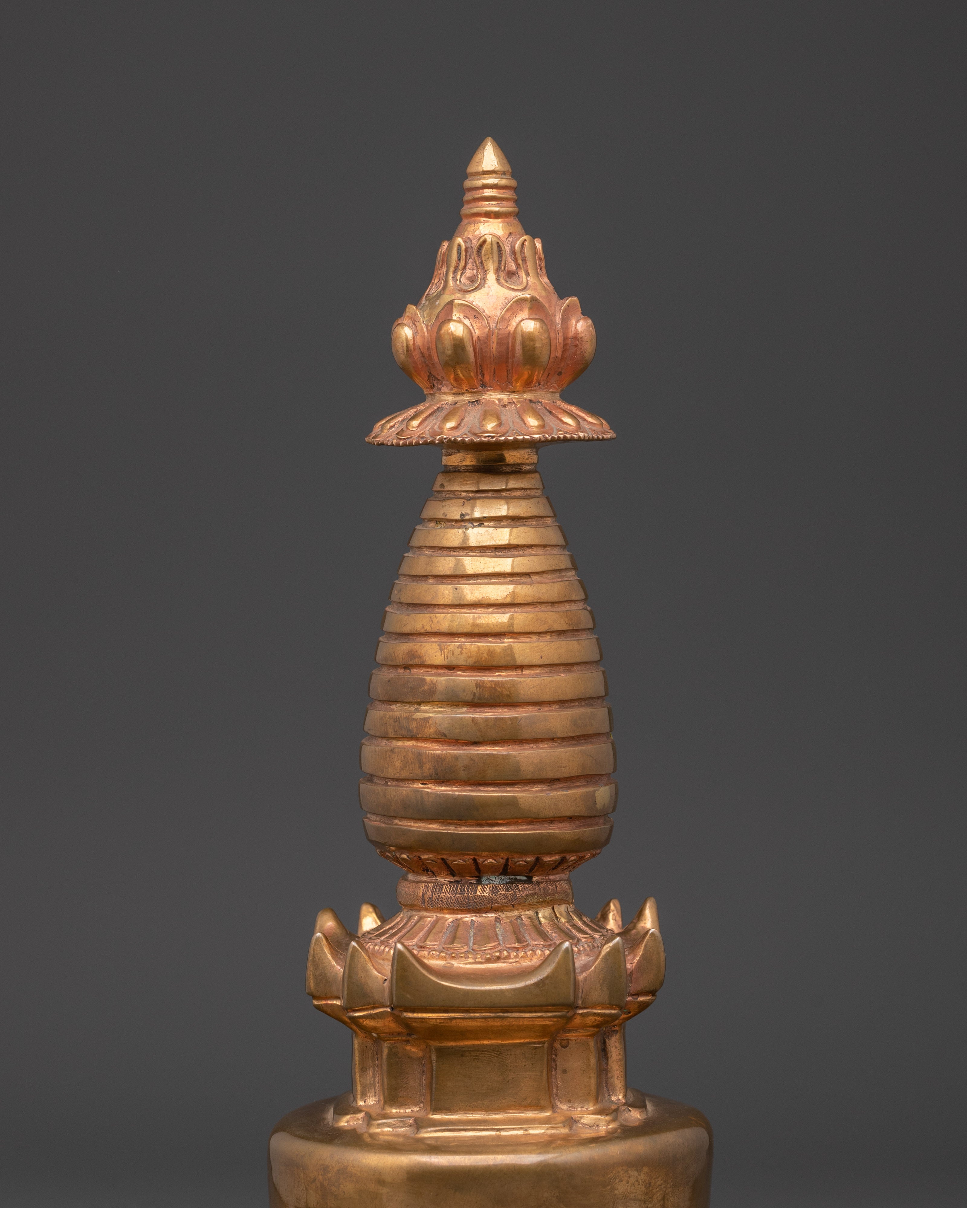 Gold Glided Buddhist Stupa | Sacred Decor for Meditation