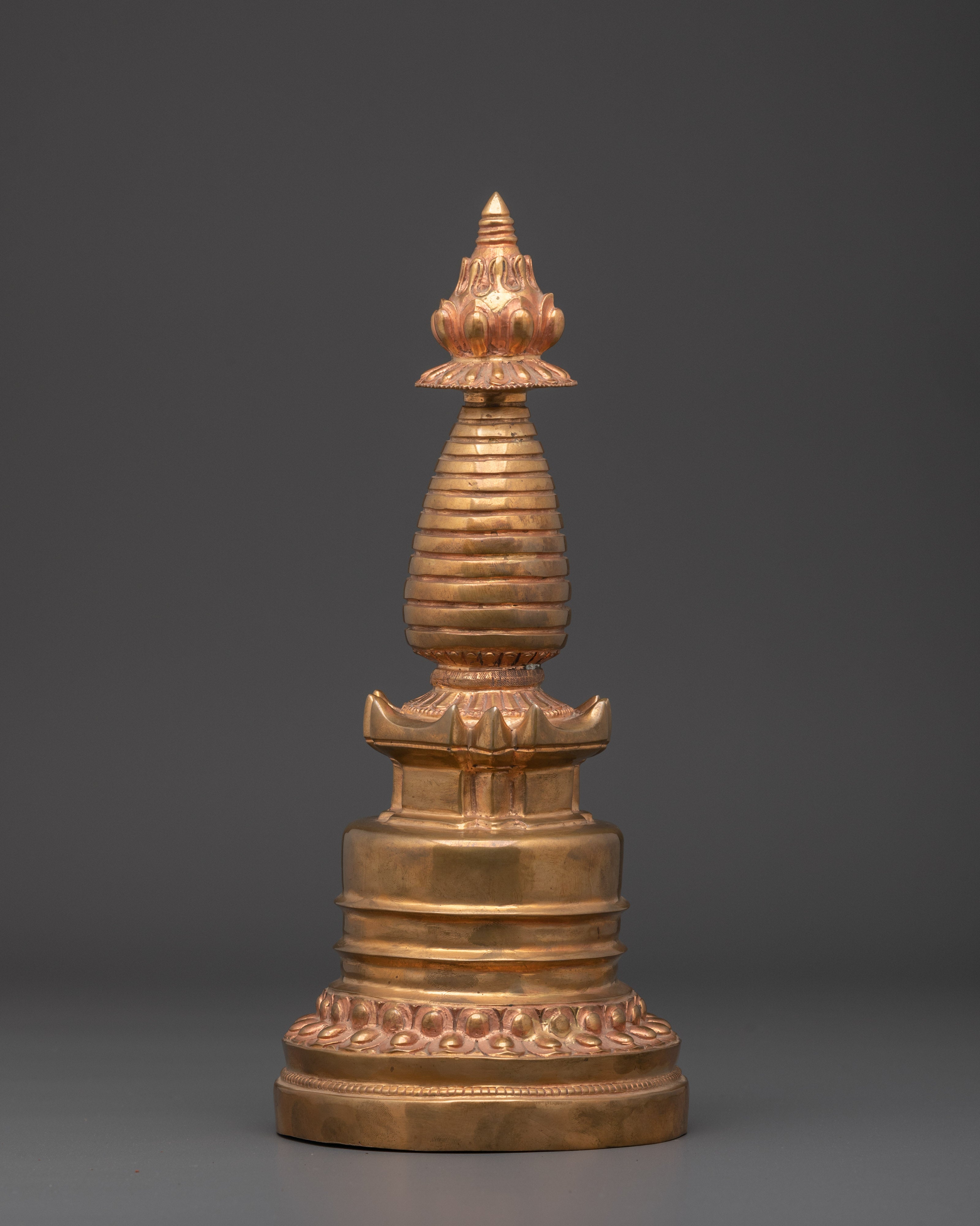 Gold Glided Buddhist Stupa | Sacred Decor for Meditation