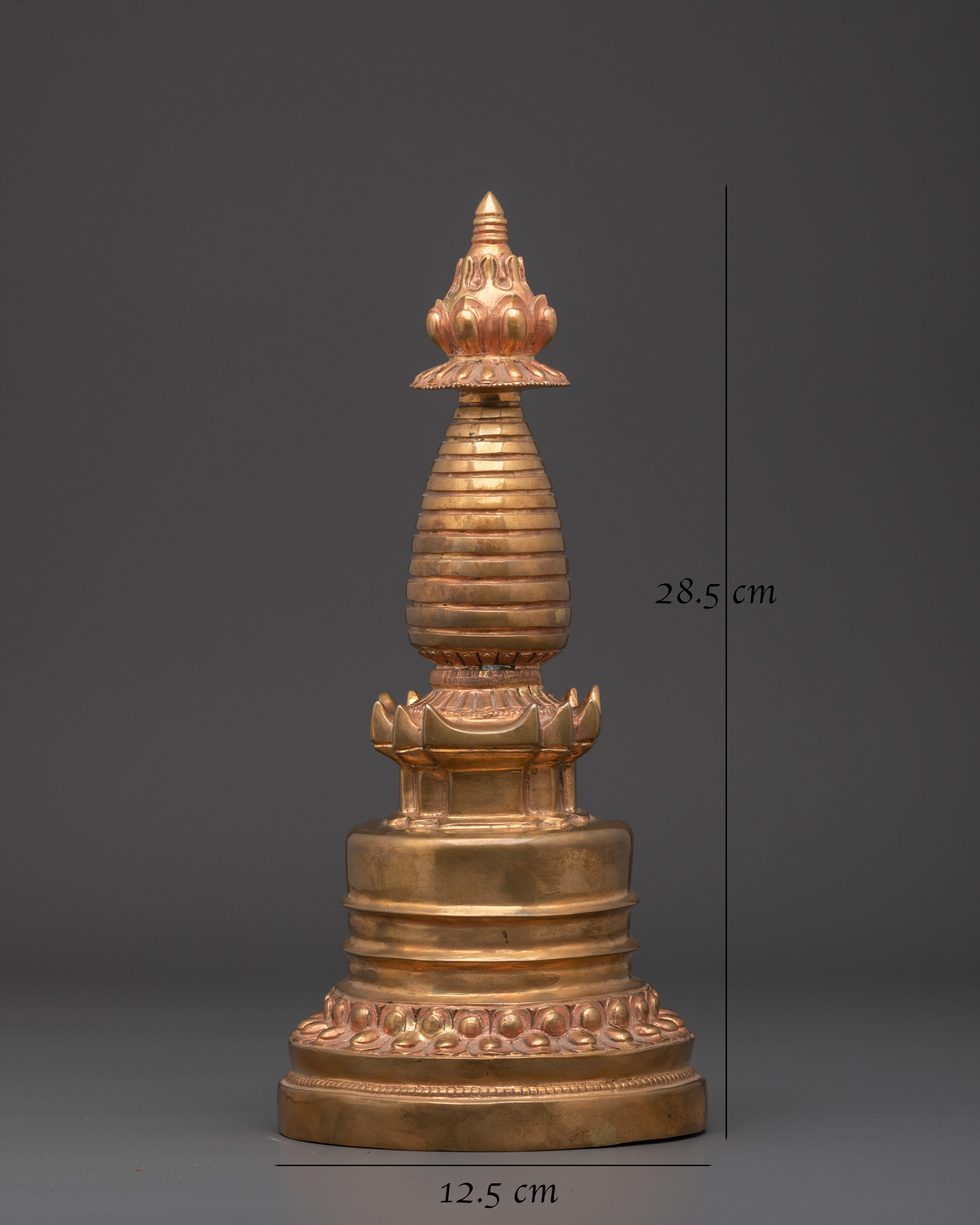Gold Glided Buddhist Stupa | Sacred Decor for Meditation