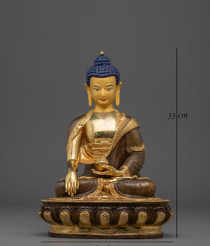 Fire Gold Plated Shakyamuni Buddha | Meditation, Peace & Spiritual Blessings