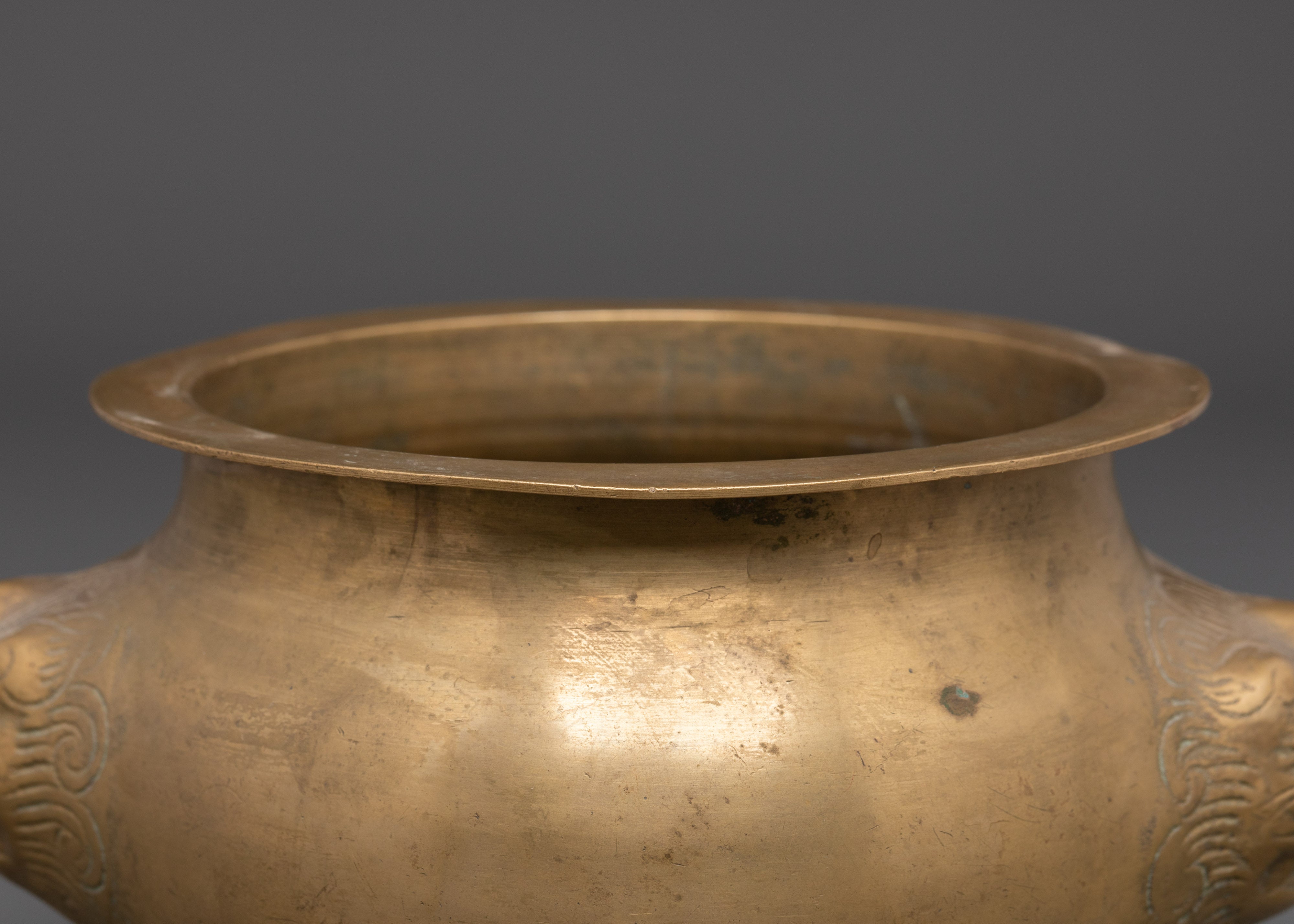 Handmade Offering Vessel Bowl | Lion Head Design