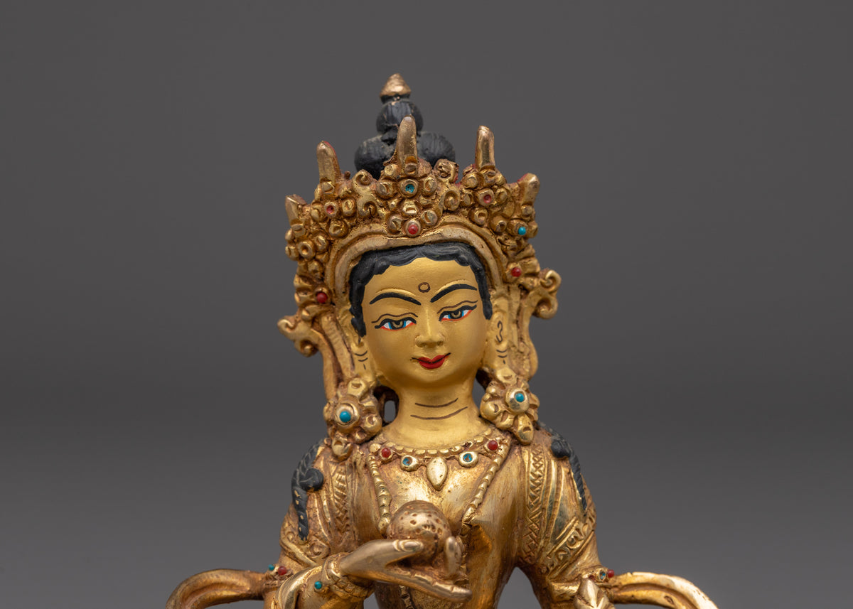 Kshitigarbha Gold Plated Statue | Statue for Spiritual Protection