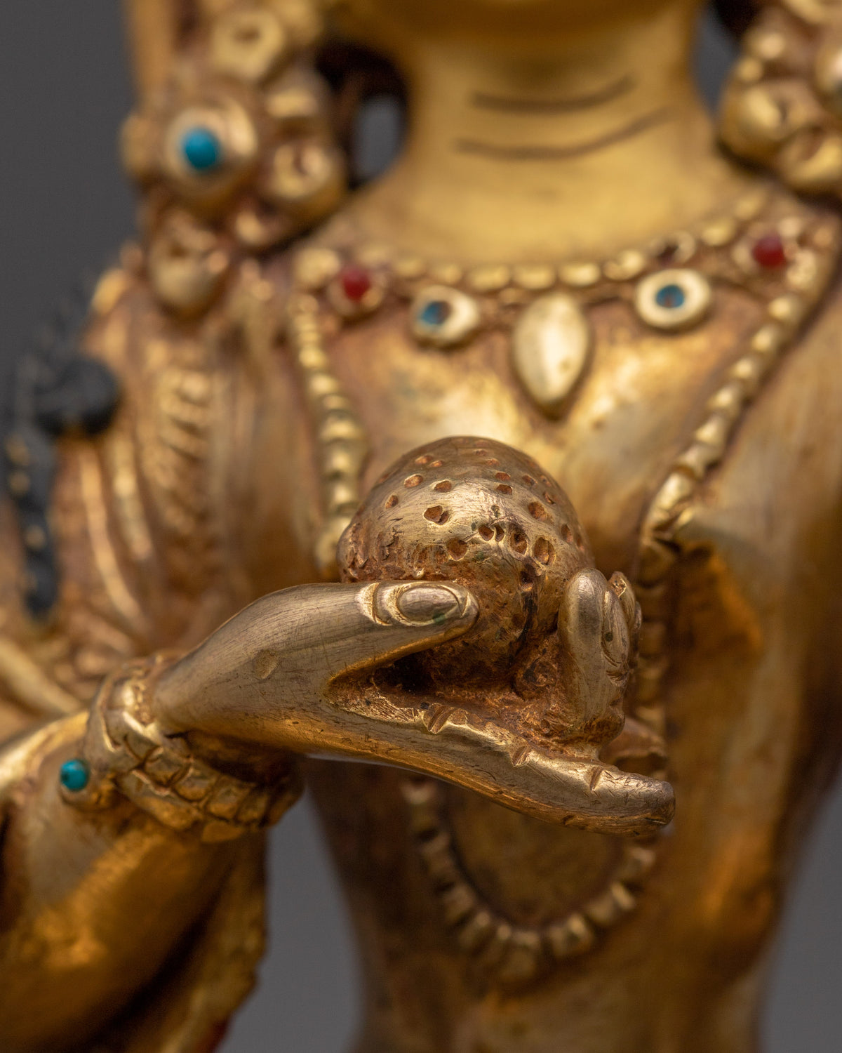 Kshitigarbha Gold Plated Statue | Statue for Spiritual Protection