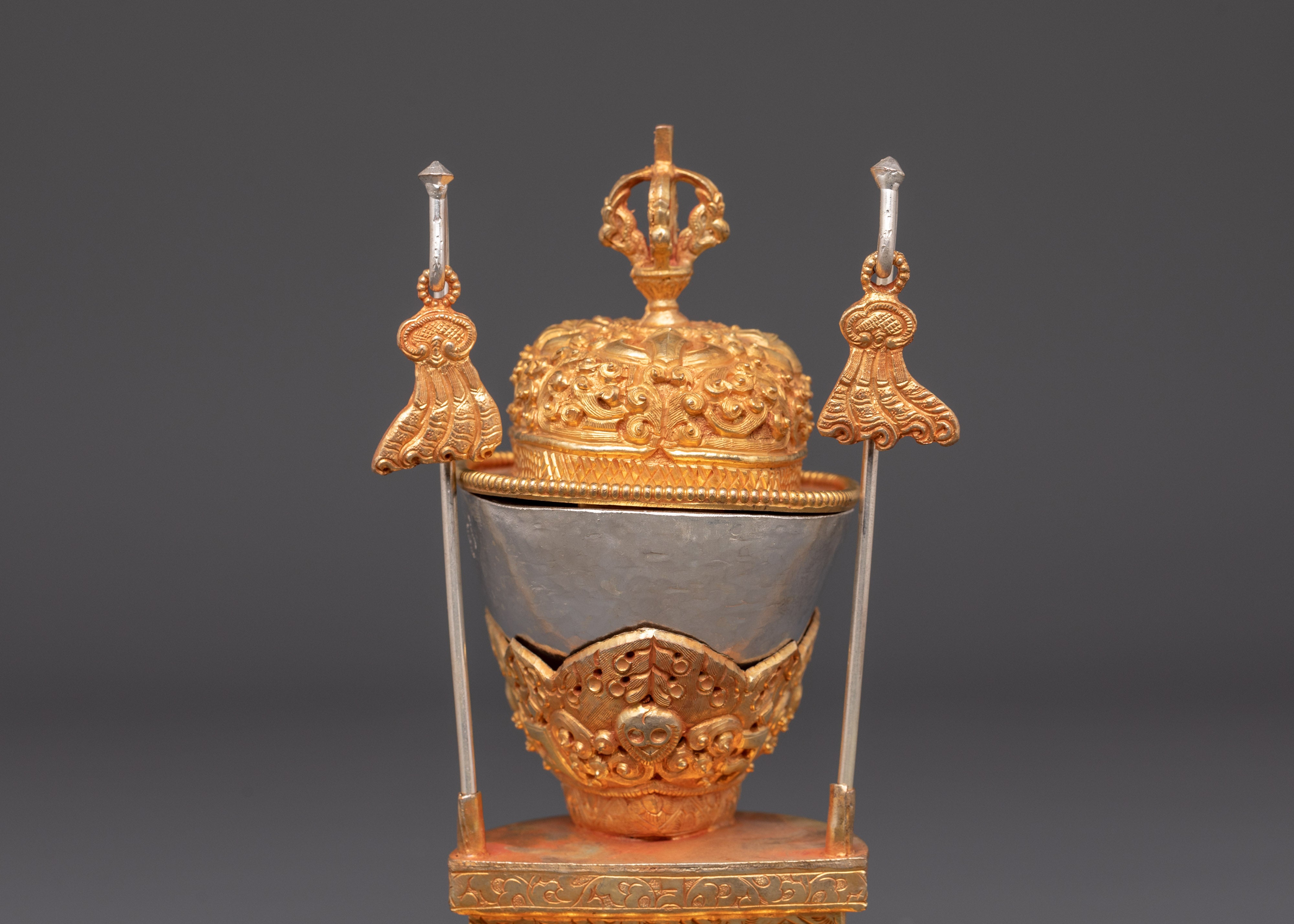 Handmade Sacred Offering Kapala | Buddhist Altar Decor