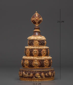 Copper And Gold Plated Mandala Set | Ritual Offering for Tibetan Buddhist Ceremonies