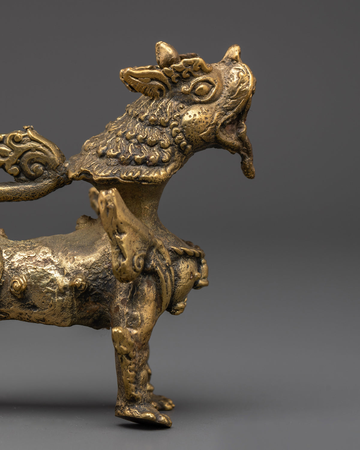 Buddhist Altar Lion Set | Sacred Himalayan Guardian