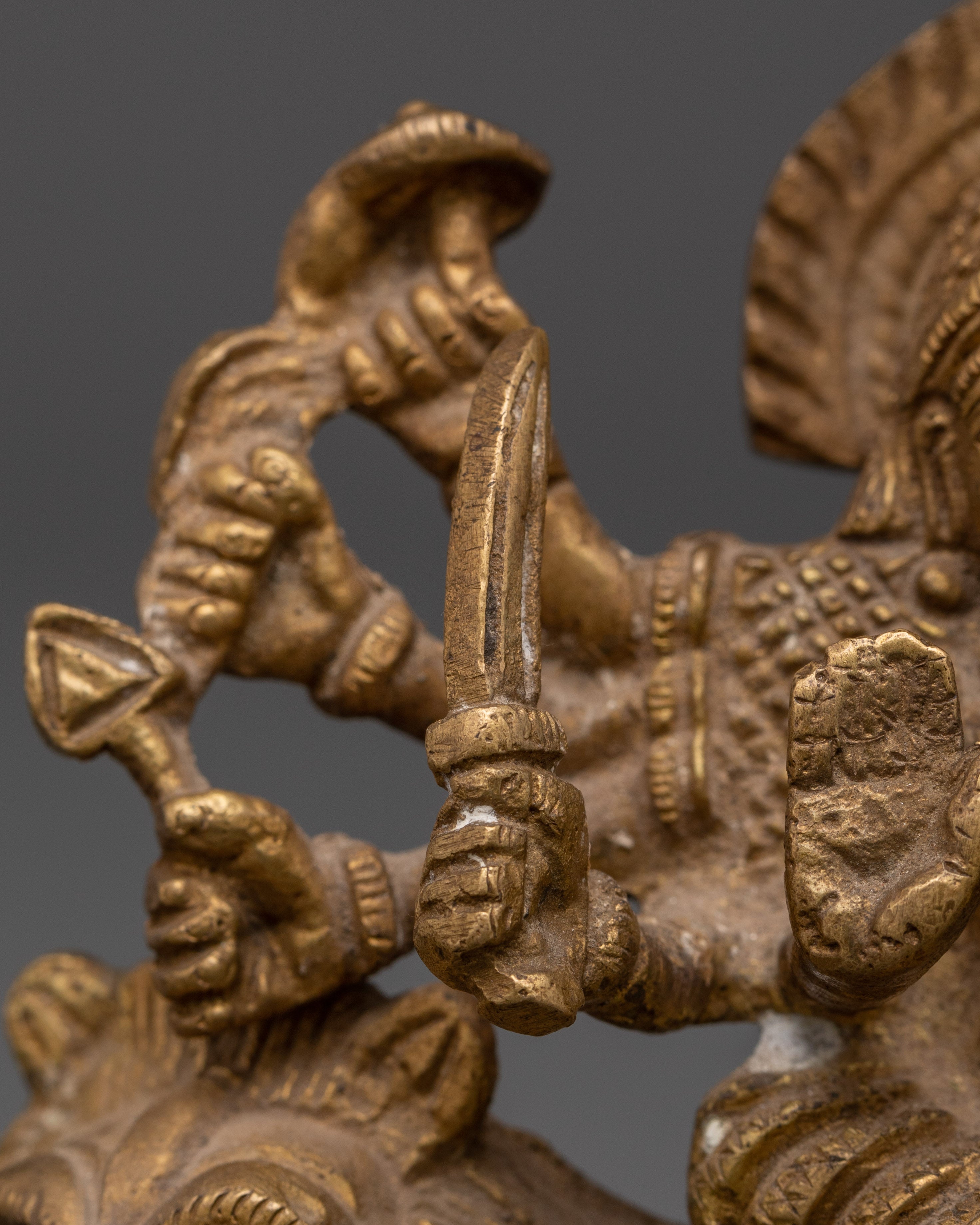 Sacred Handmade Goddess Durga Sculpture | Hindu Goddess Statue