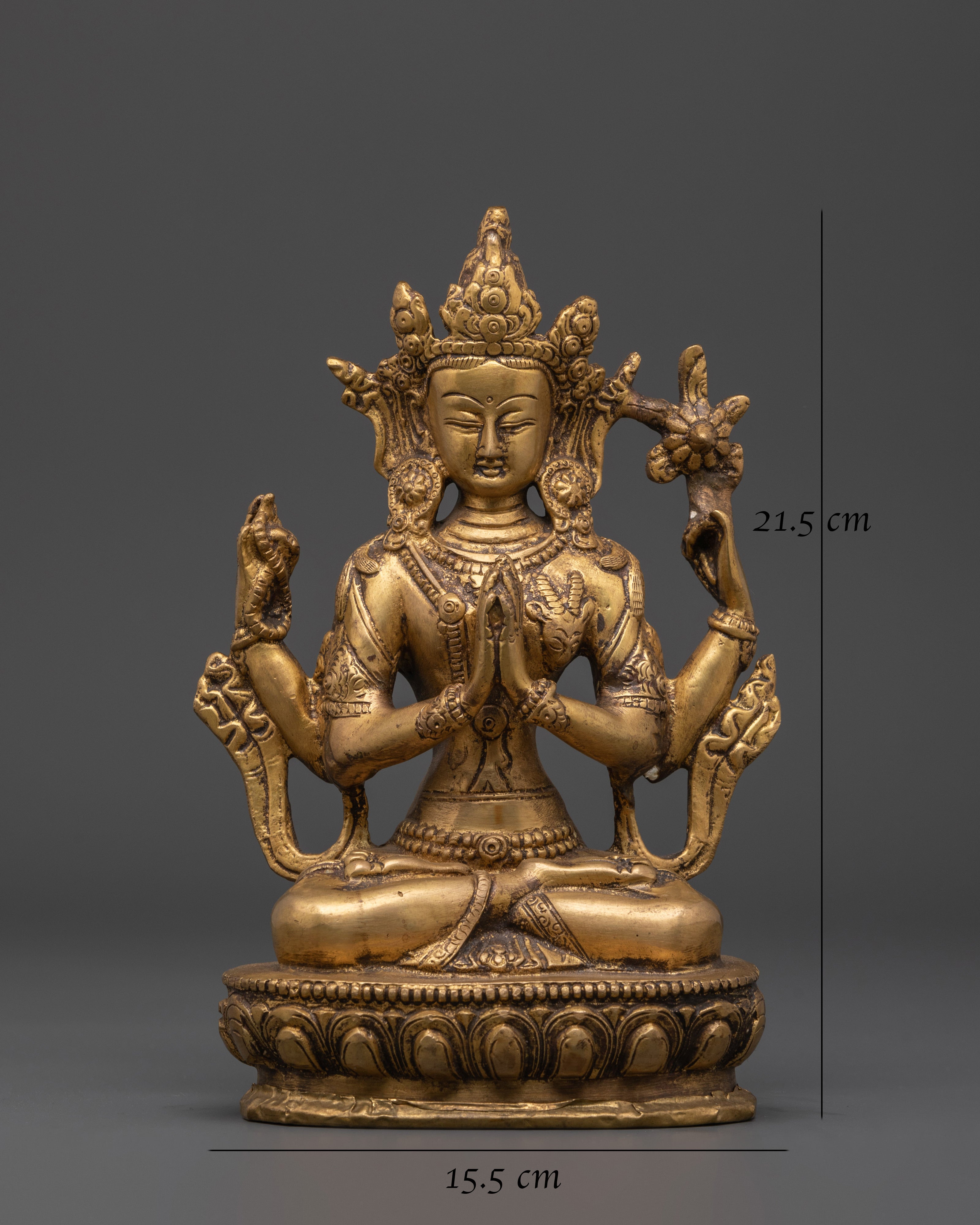 Handmade Chenrezig Statue for Sacred Spaces | Bodhisattva of Compassion