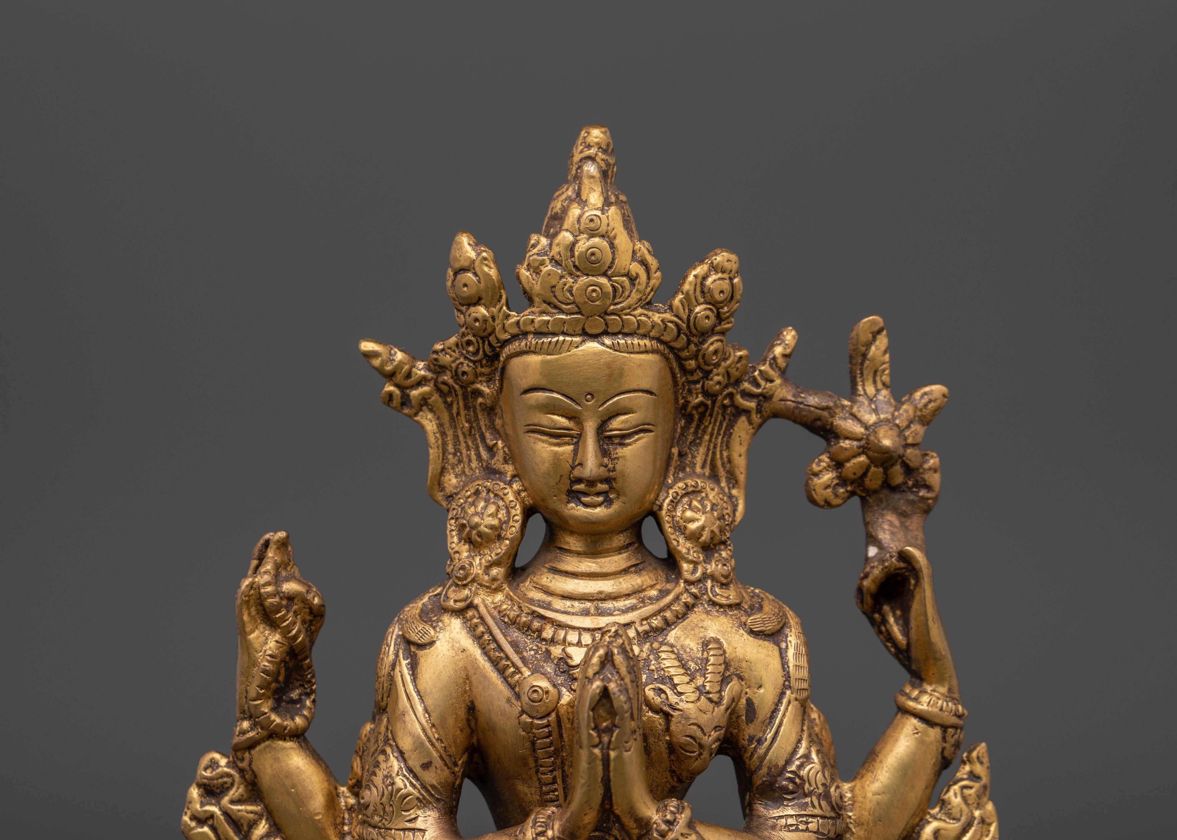 Handmade Chenrezig Statue for Sacred Spaces | Bodhisattva of Compassion
