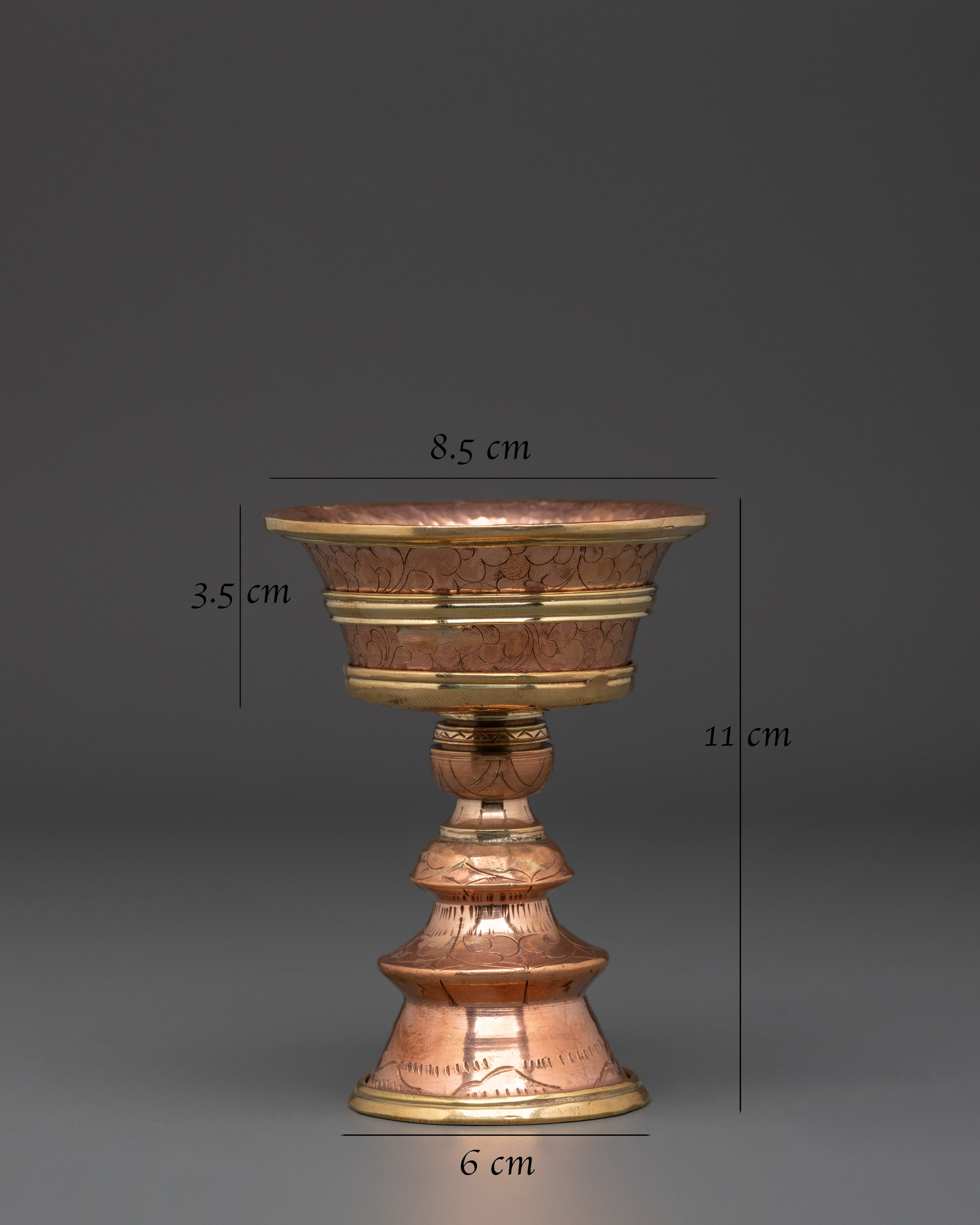 Handmade Ritual Butter Lamp | Sacred Copper Lamp for Spiritual Practices