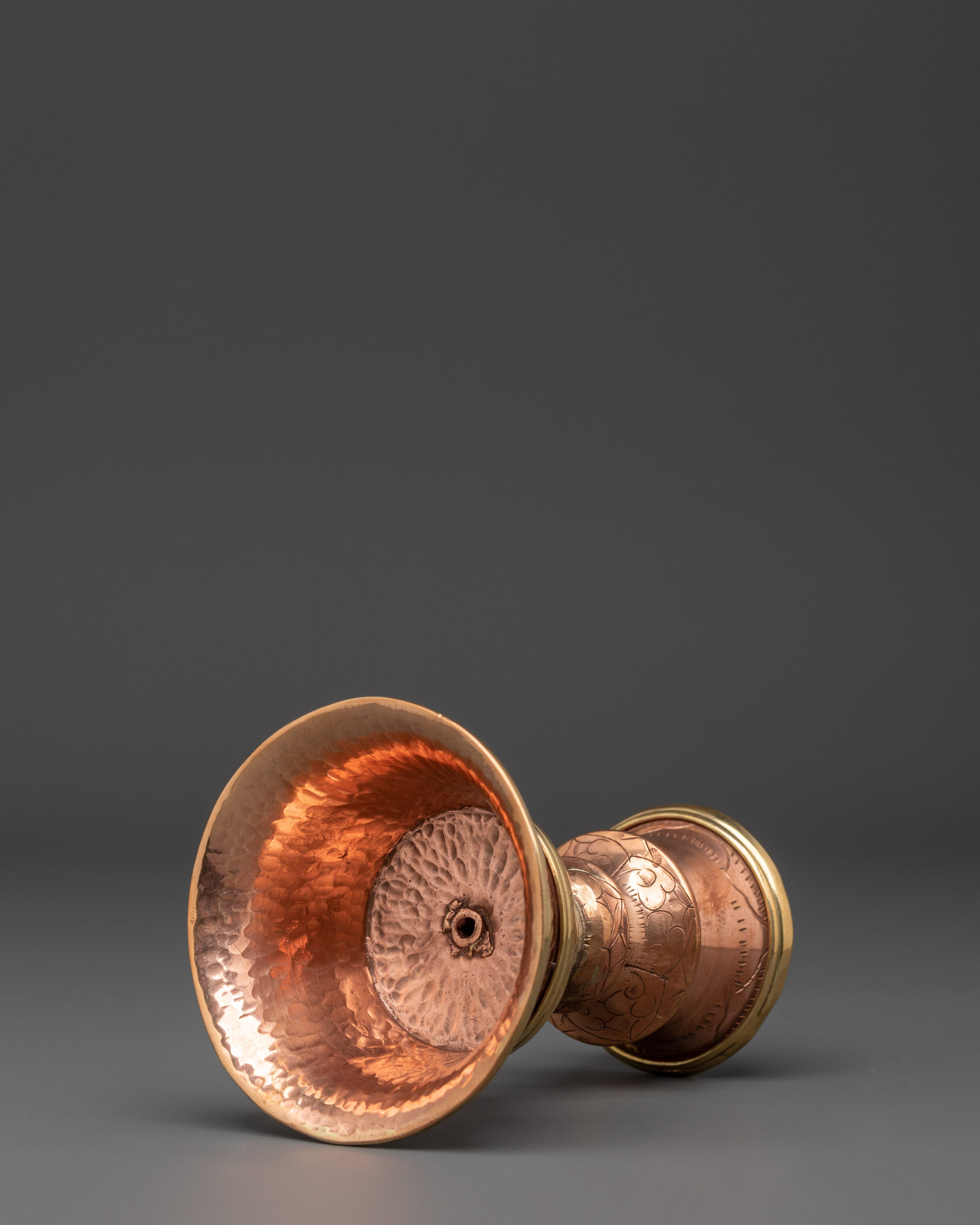 Handmade Ritual Butter Lamp | Sacred Copper Lamp for Spiritual Practices