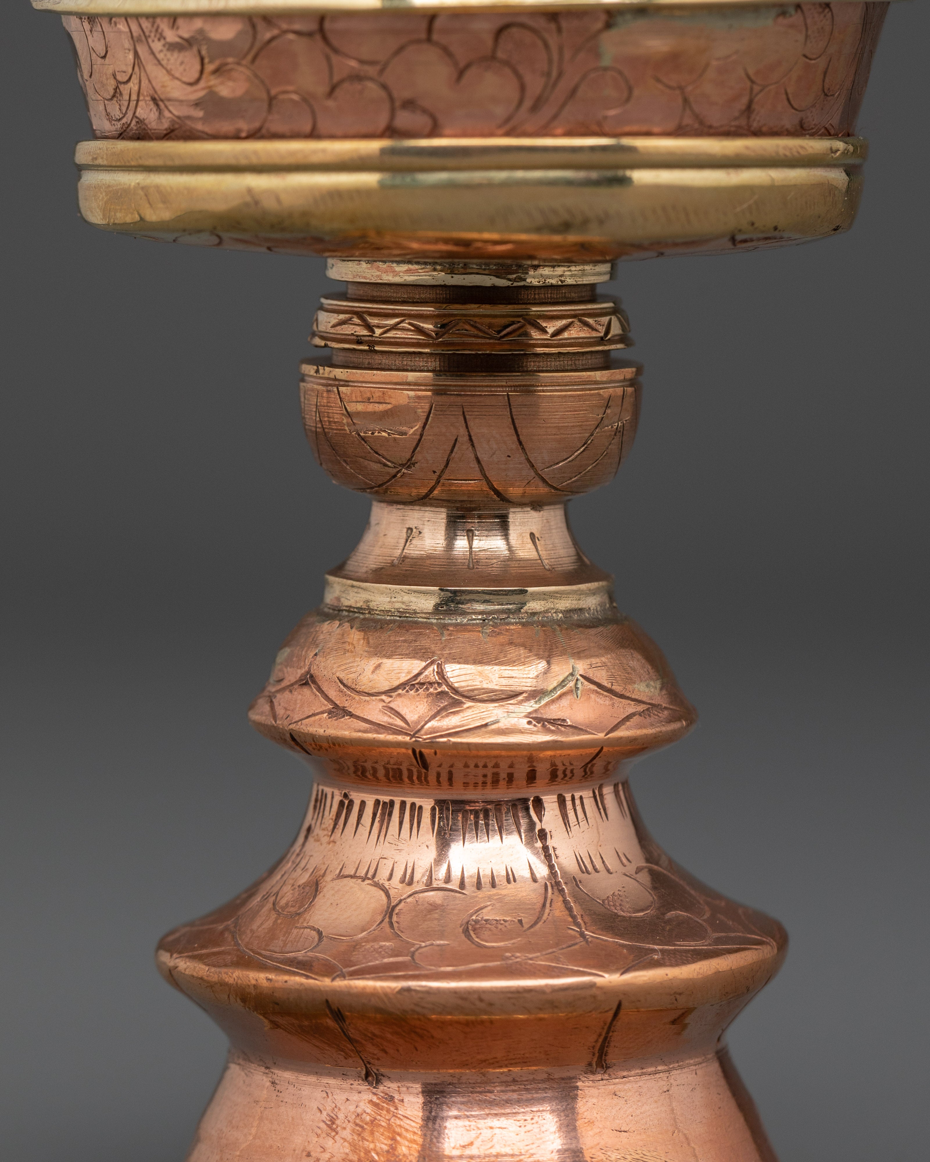 Handmade Ritual Butter Lamp | Sacred Copper Lamp for Spiritual Practices