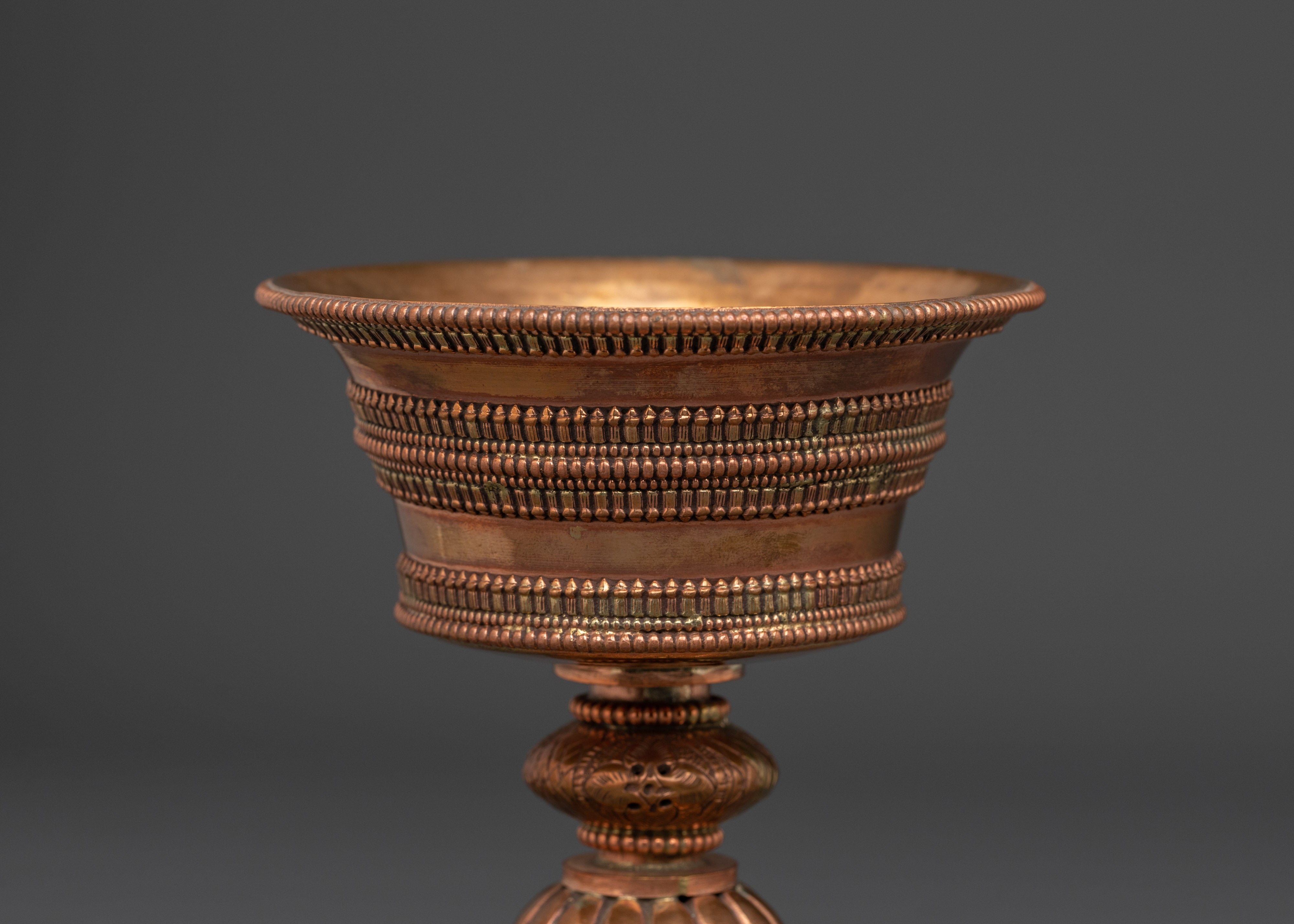 Traditional Copper Lamp | Buddhist Ritual Butter Lamp | Spiritual Light Holder