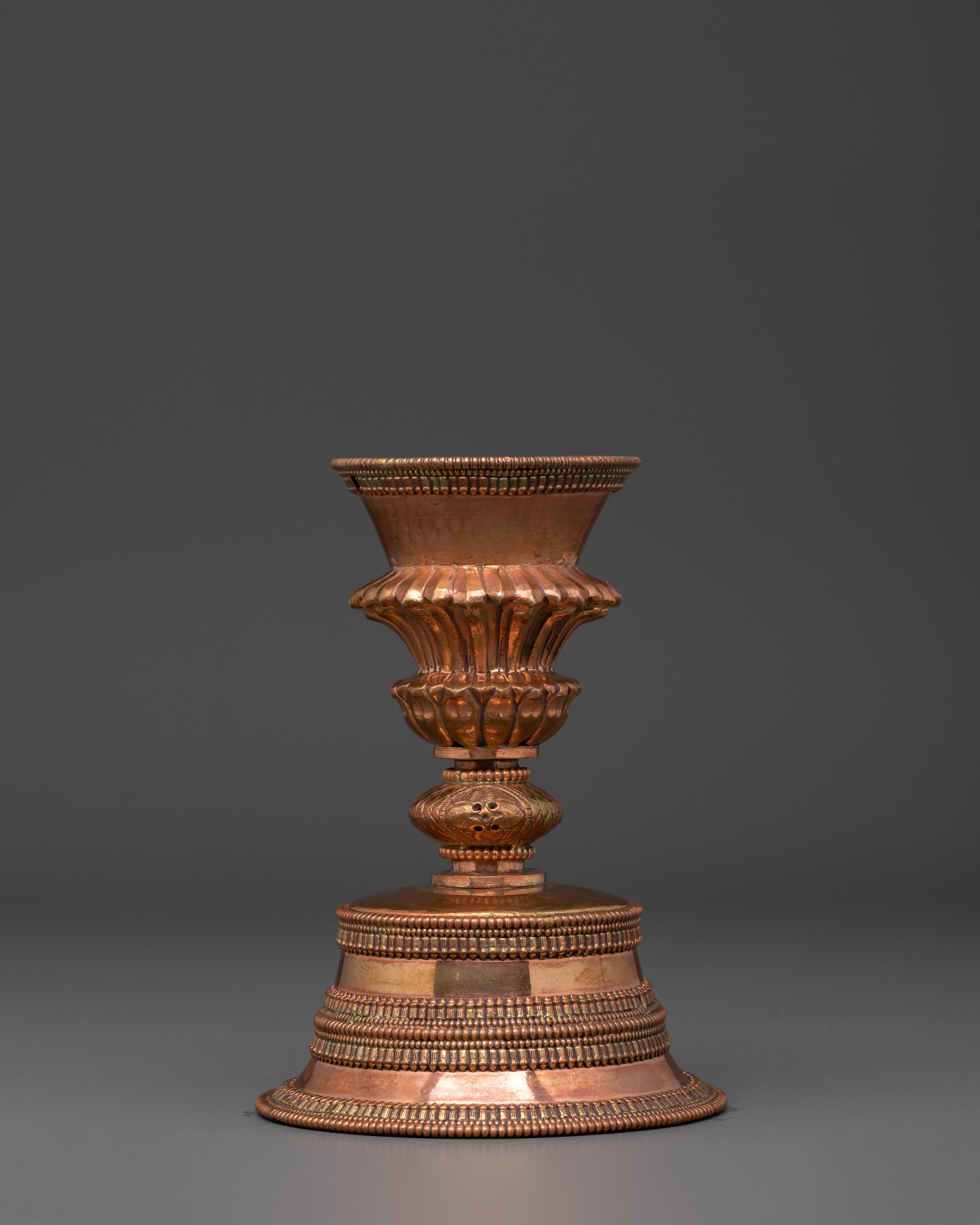 Traditional Copper Lamp | Buddhist Ritual Butter Lamp | Spiritual Light Holder