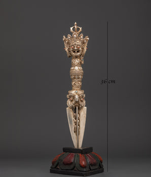 Spiritual Protection Phurba Dagger | Silver Plated Ritual Dagger for Meditation