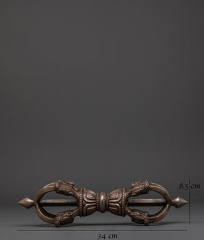 Tibetan Buddhist Altar Object Vajra | Iron Dorje Ritual Tool for Spiritual Strength