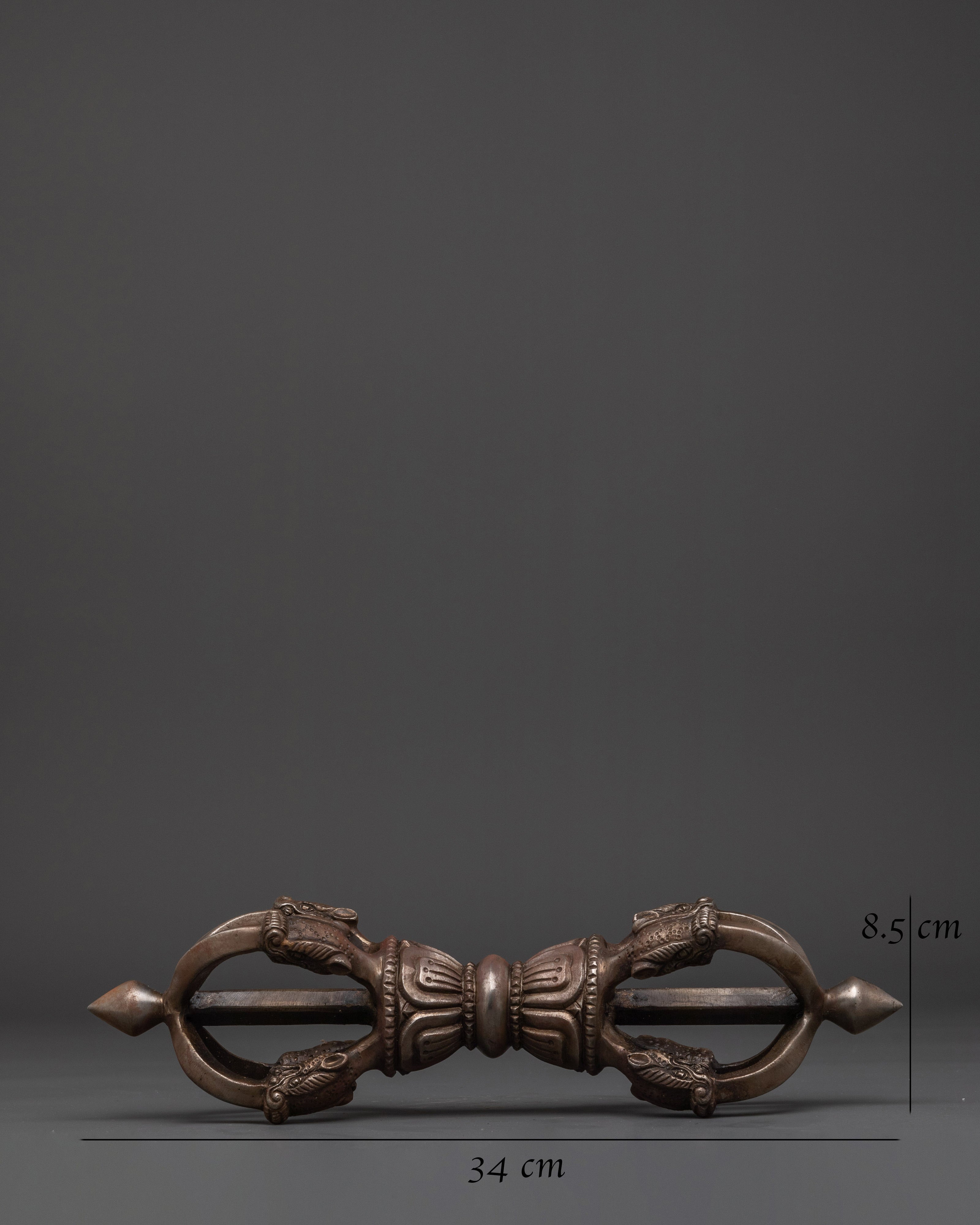 Tibetan Buddhist Altar Object Vajra | Iron Dorje Ritual Tool for Spiritual Strength
