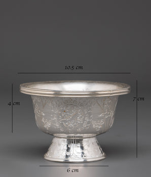 Ceremonial Silver Offering Bowls Set | Sacred Offering Bowls For Meditation