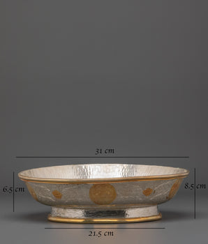 Handcrafted Silver-plated Food Tray | Detailed Carvings