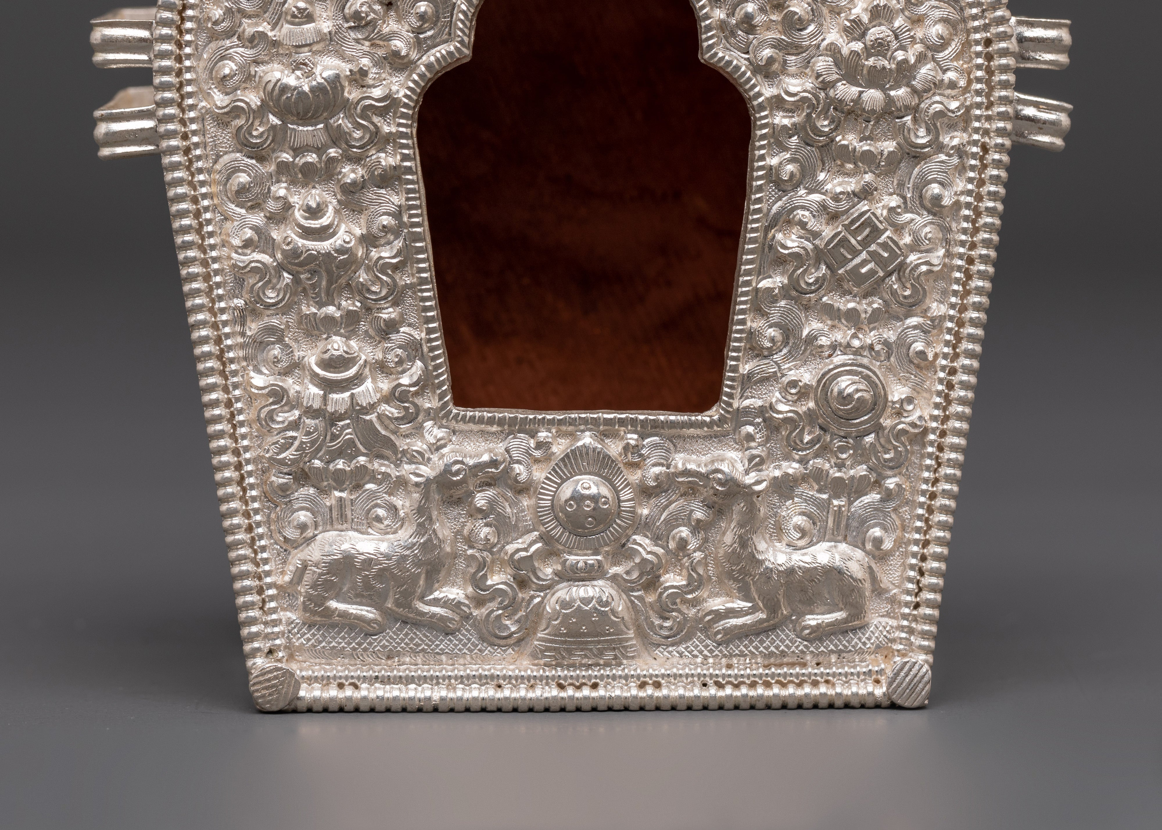 Traditional Pure Silver Amulet Box |  Buddhist Gau Prayer Box