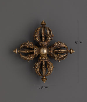 Handmade Vishwo Vajra Chakra Tool | Copper & Gold Plated Vajra