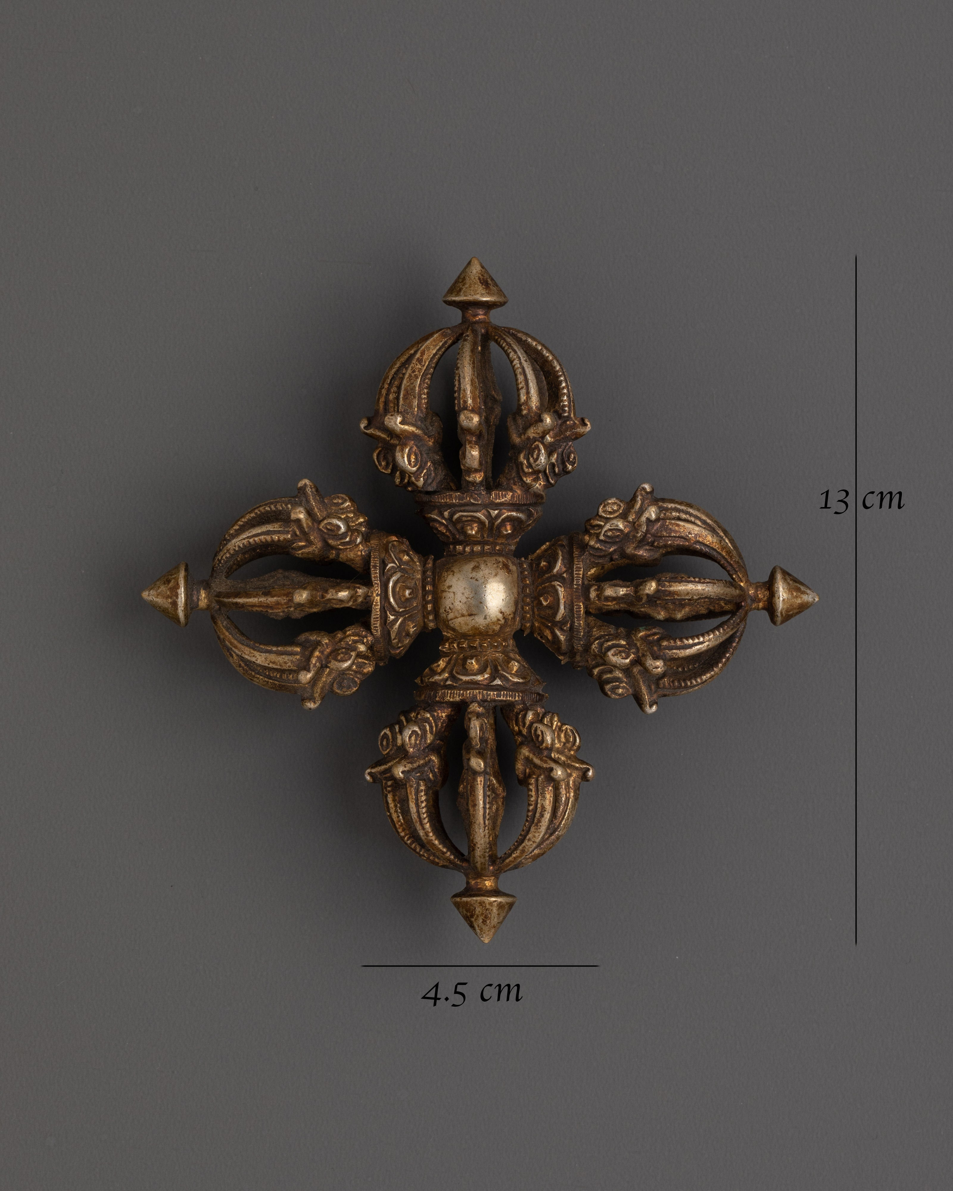 Handmade Vishwo Vajra Chakra Tool | Copper & Gold Plated Vajra