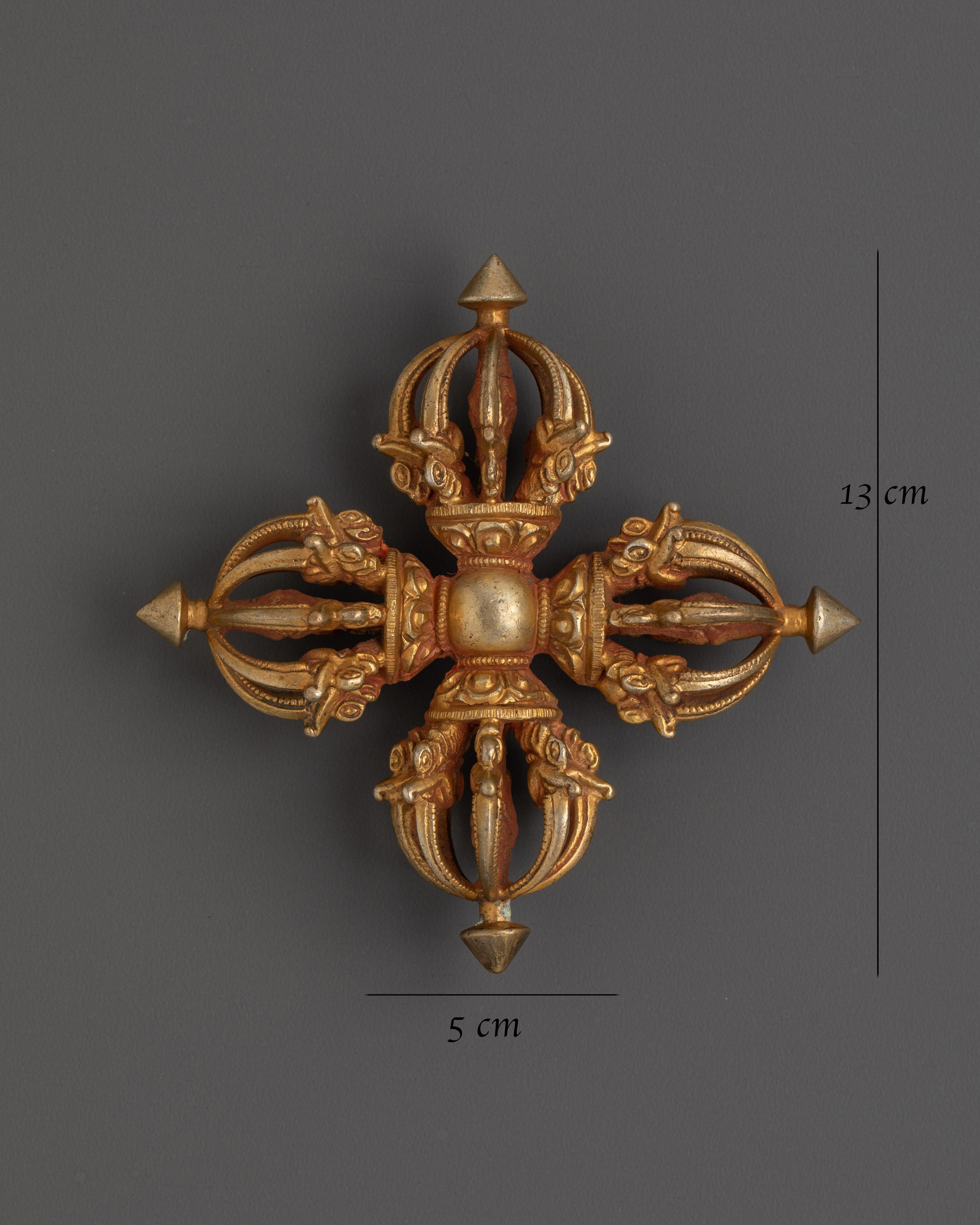 Spiritual Vishwo Vajra | Handcrafted Copper & Gold Plated Ritual Tool