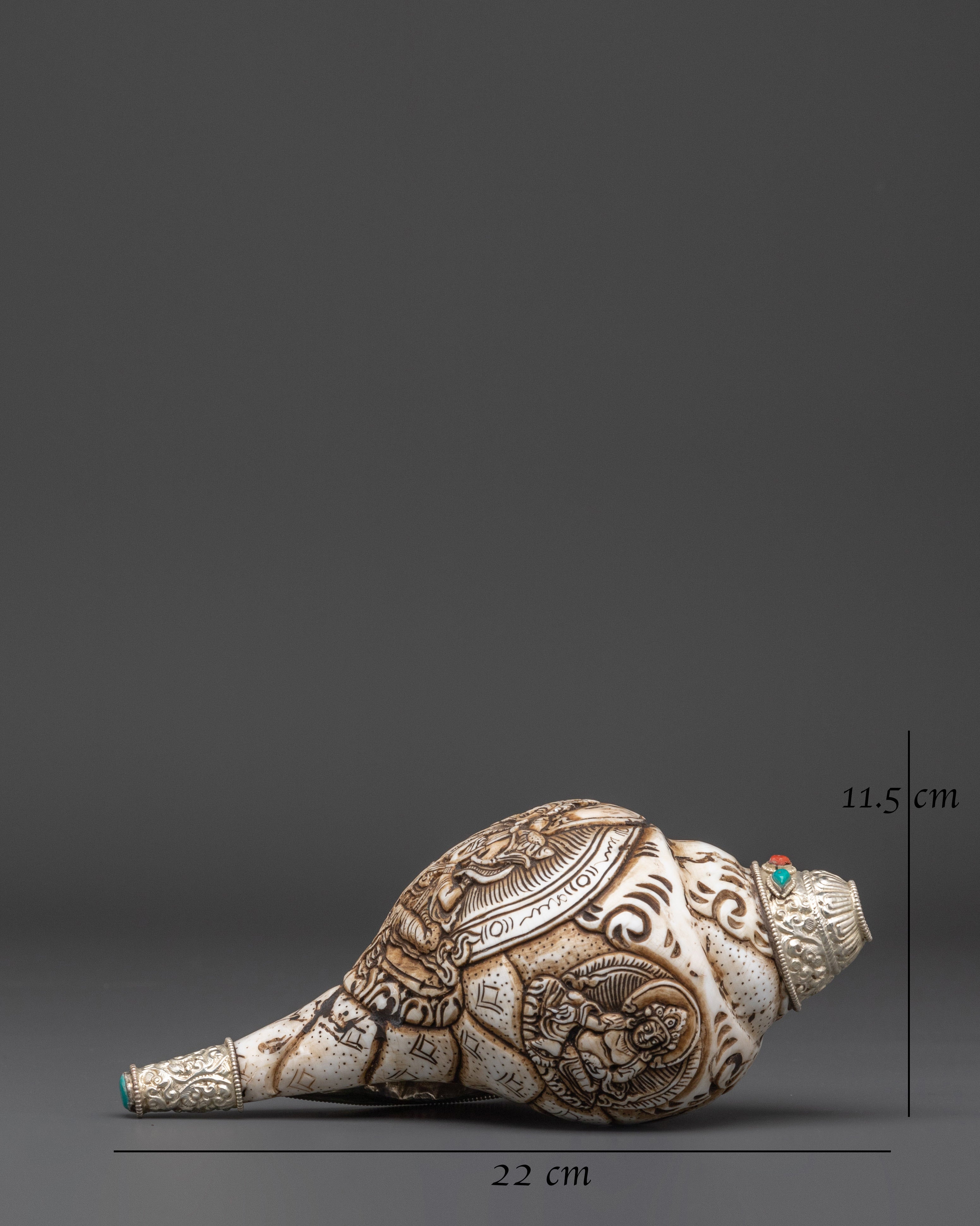 Green Tara Carved Conch | Meditation and Altar Decor