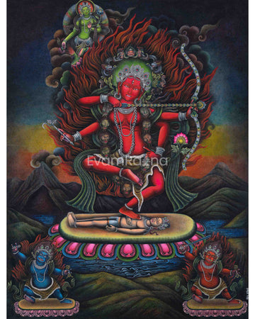 Kurukulle with Mahakala Newari Print