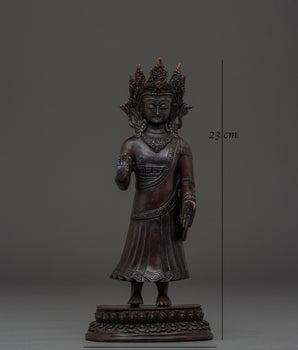 Standing Buddha Copper Statue | Spiritual Home Decor