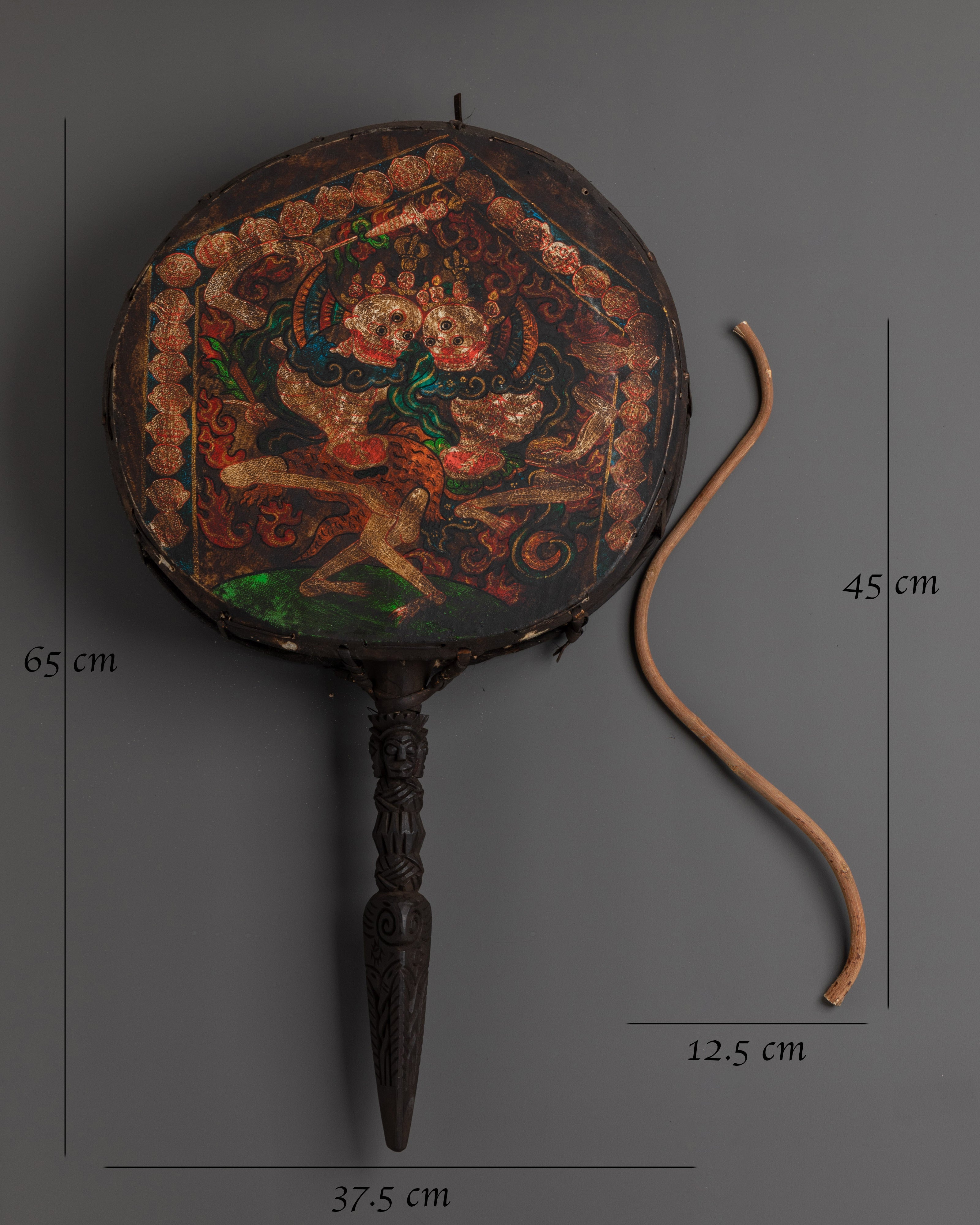 Tantric Drum with Stick | Perfect For Meditation & Rituals