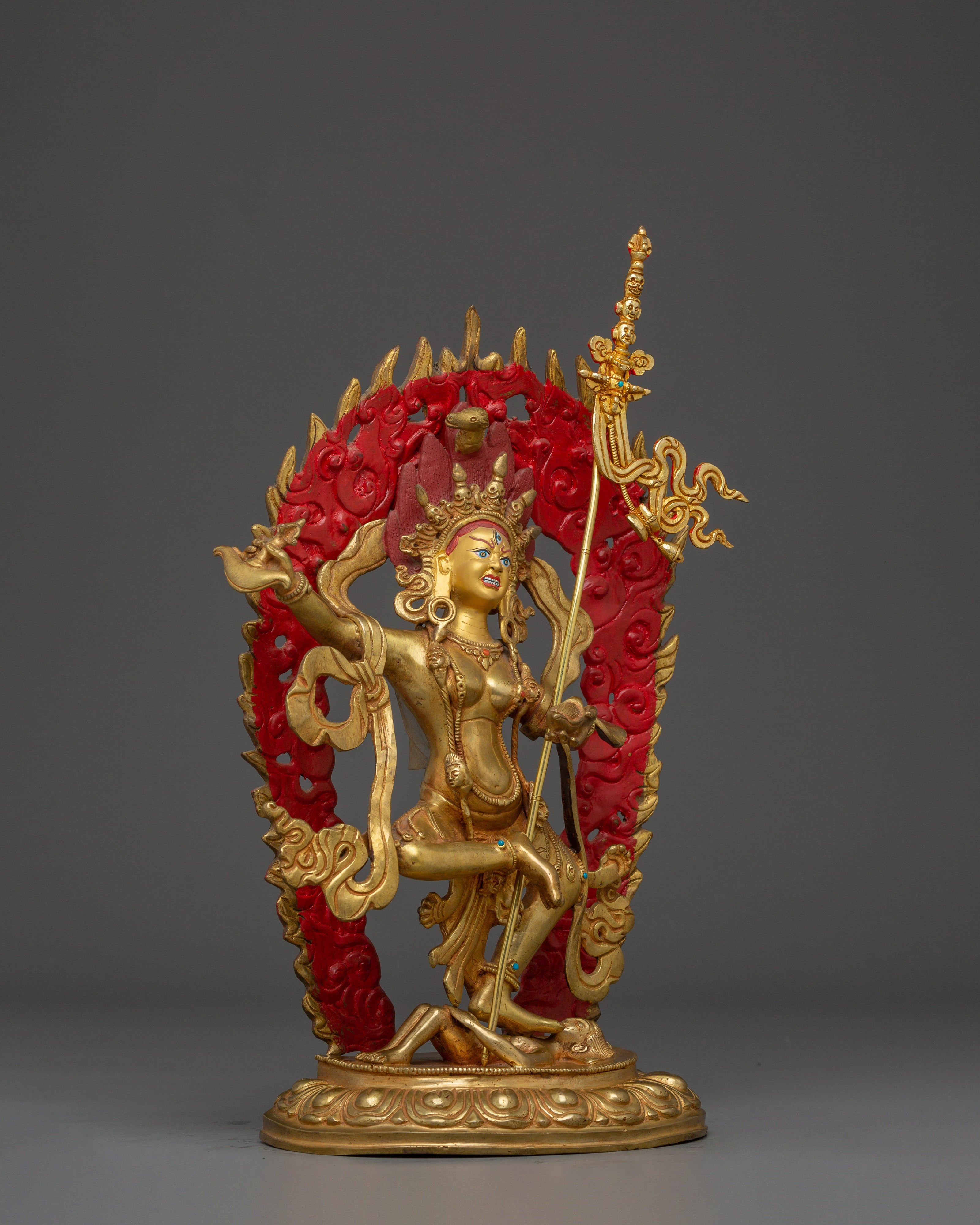 Dorje Phagmo Gold Plated Statue | Spiritual Protection