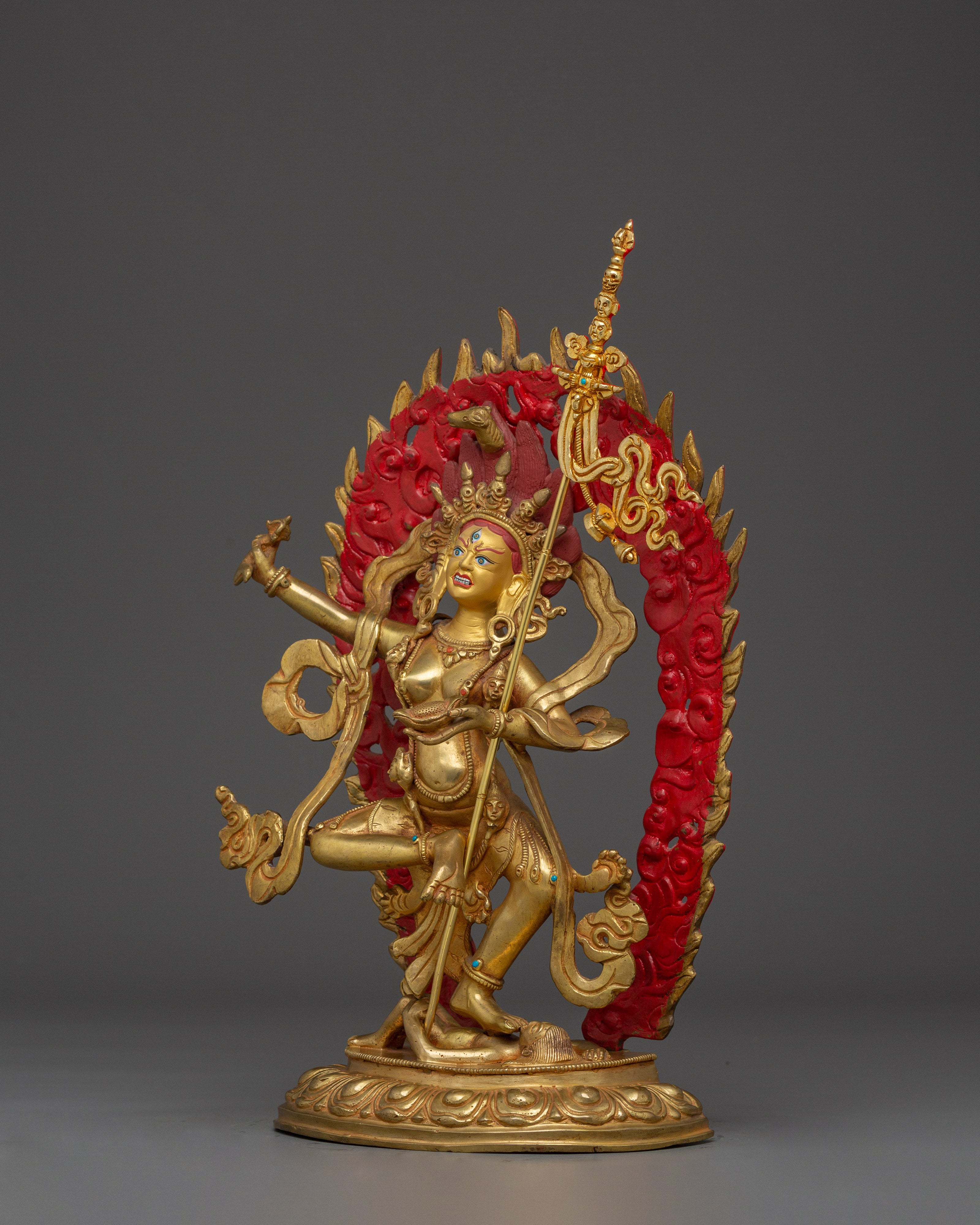Dorje Phagmo Gold Plated Statue | Spiritual Protection
