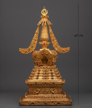 Handcrafted Buddhist Alter Stupa | Sacred Art for Meditation Space