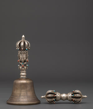 Buddhist Bronze Bell and Vajra Set | Ritual Tool For Meditation