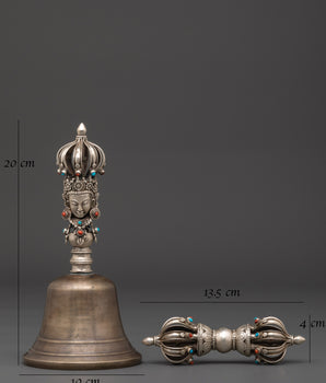 Buddhist Bronze Bell and Vajra Set | Ritual Tool For Meditation