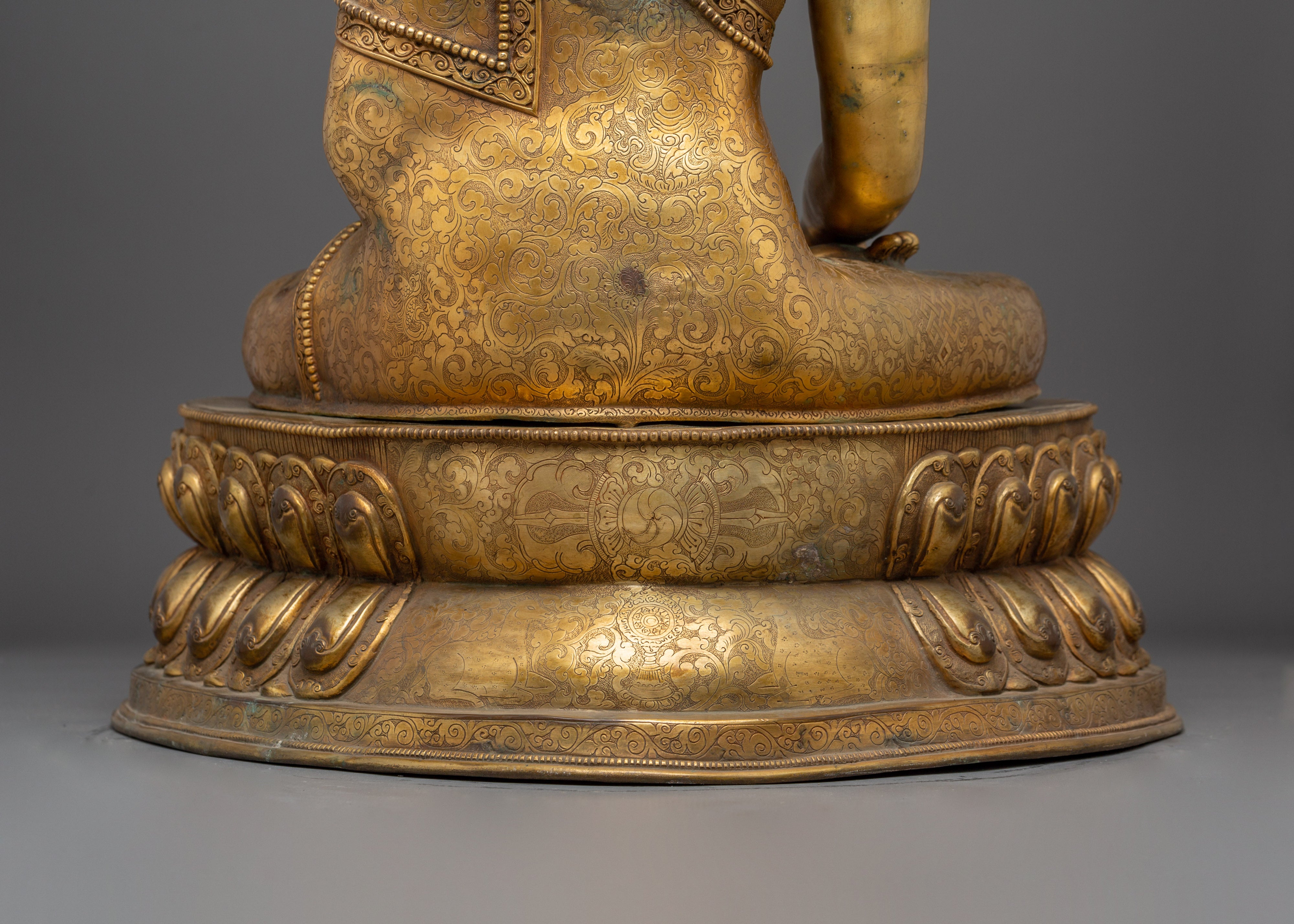 Copper Gold Plated Shakyamuni Buddha | Statue for Meditation, Spiritual Growth