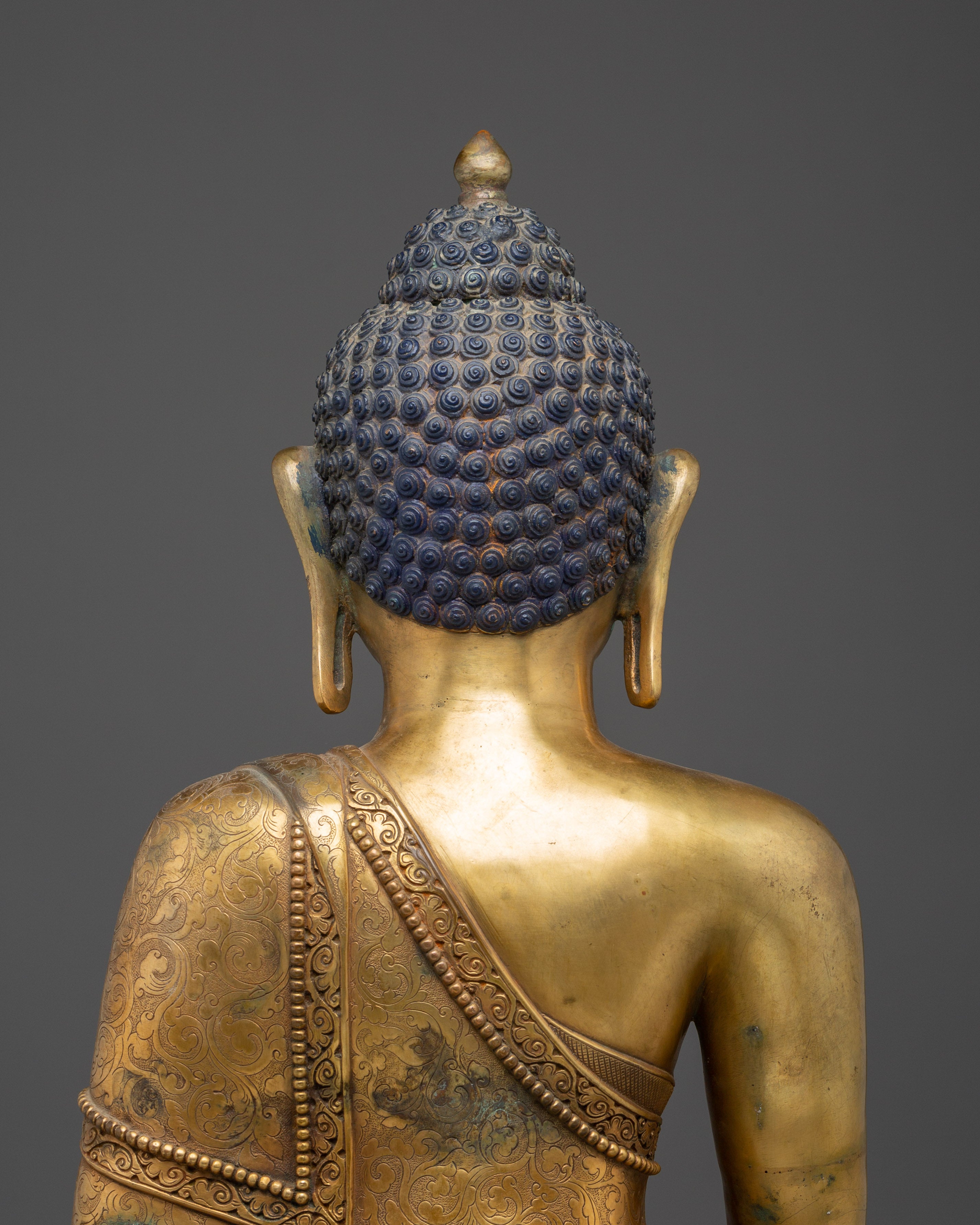 Copper Gold Plated Shakyamuni Buddha | Statue for Meditation, Spiritual Growth