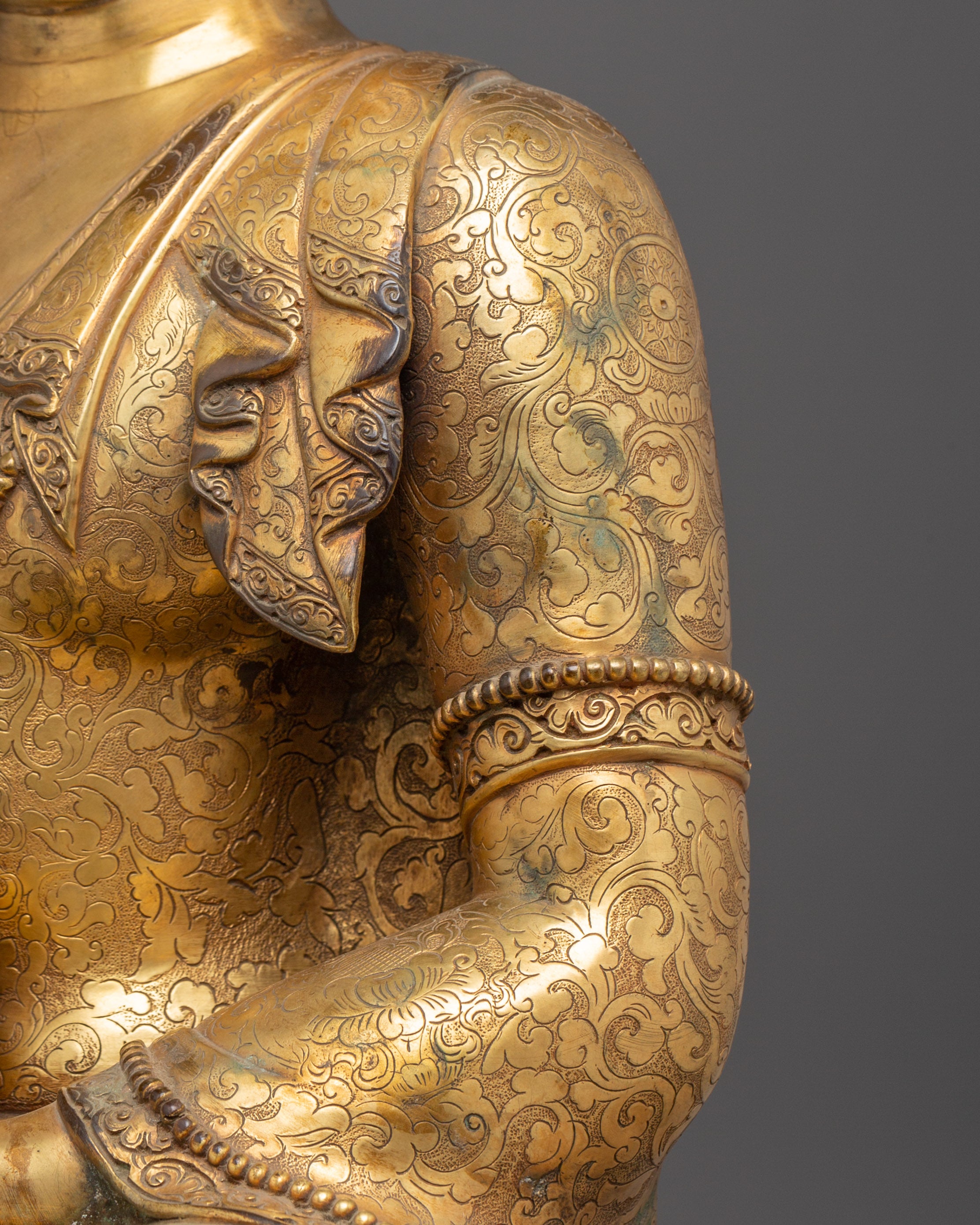 Copper Gold Plated Shakyamuni Buddha | Statue for Meditation, Spiritual Growth